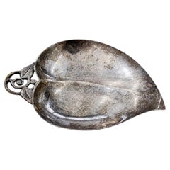 Tiffany & Co. Sterling Silver Leaf Bowl, Mid-20th Century, 6" Long
