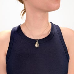 Vintage Tiffany & Co. Sterling Silver Leaf Pendant Necklace