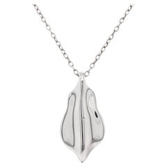 Vintage Tiffany & Co. Sterling Silver Leaf Pendant Necklace