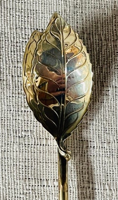 Vintage Tiffany & Co. Sterling Silver Leaf Straws Stirring Spoon, a Set of 2