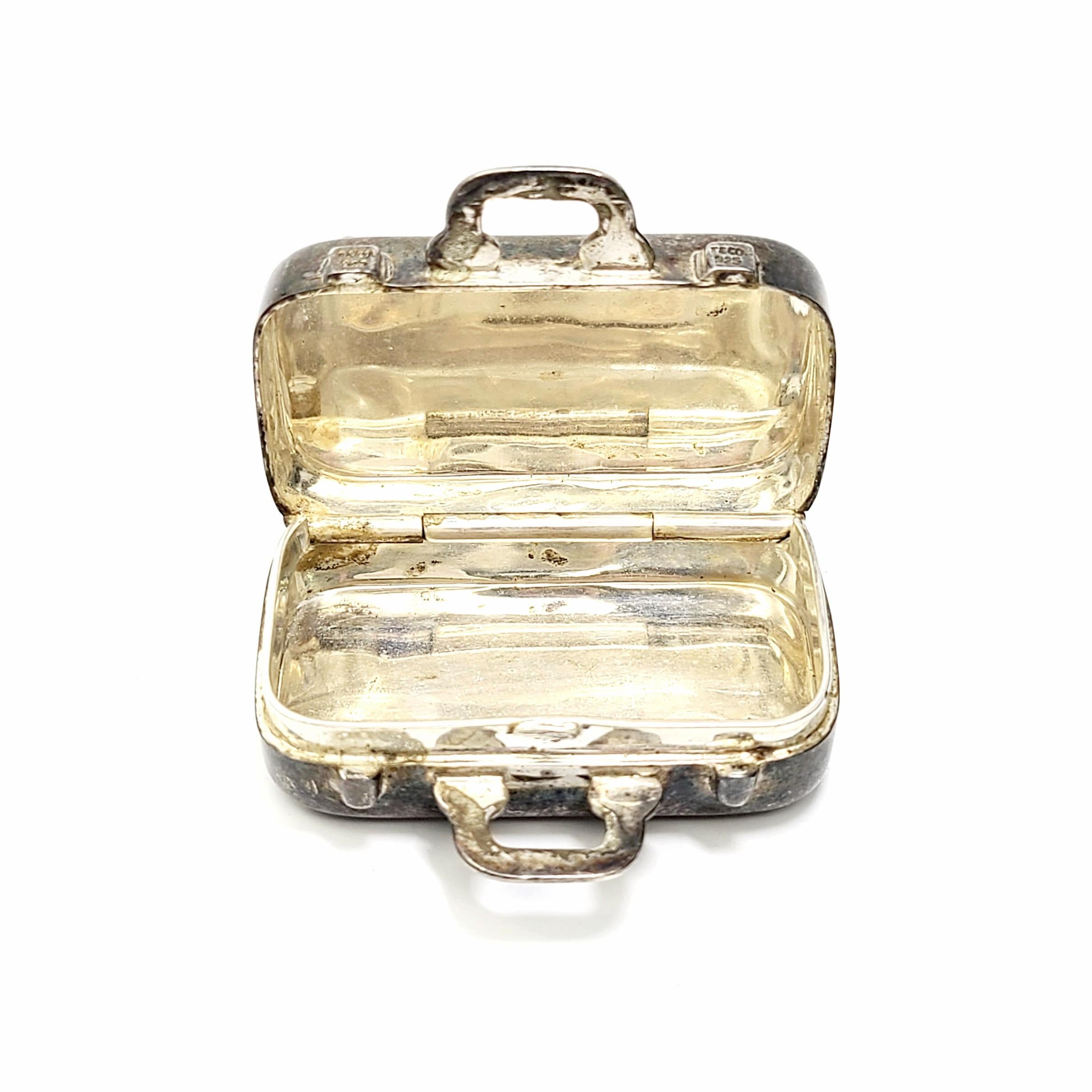 20th Century Vintage Tiffany & Co Sterling Silver Luggage Suitcase Pill Box