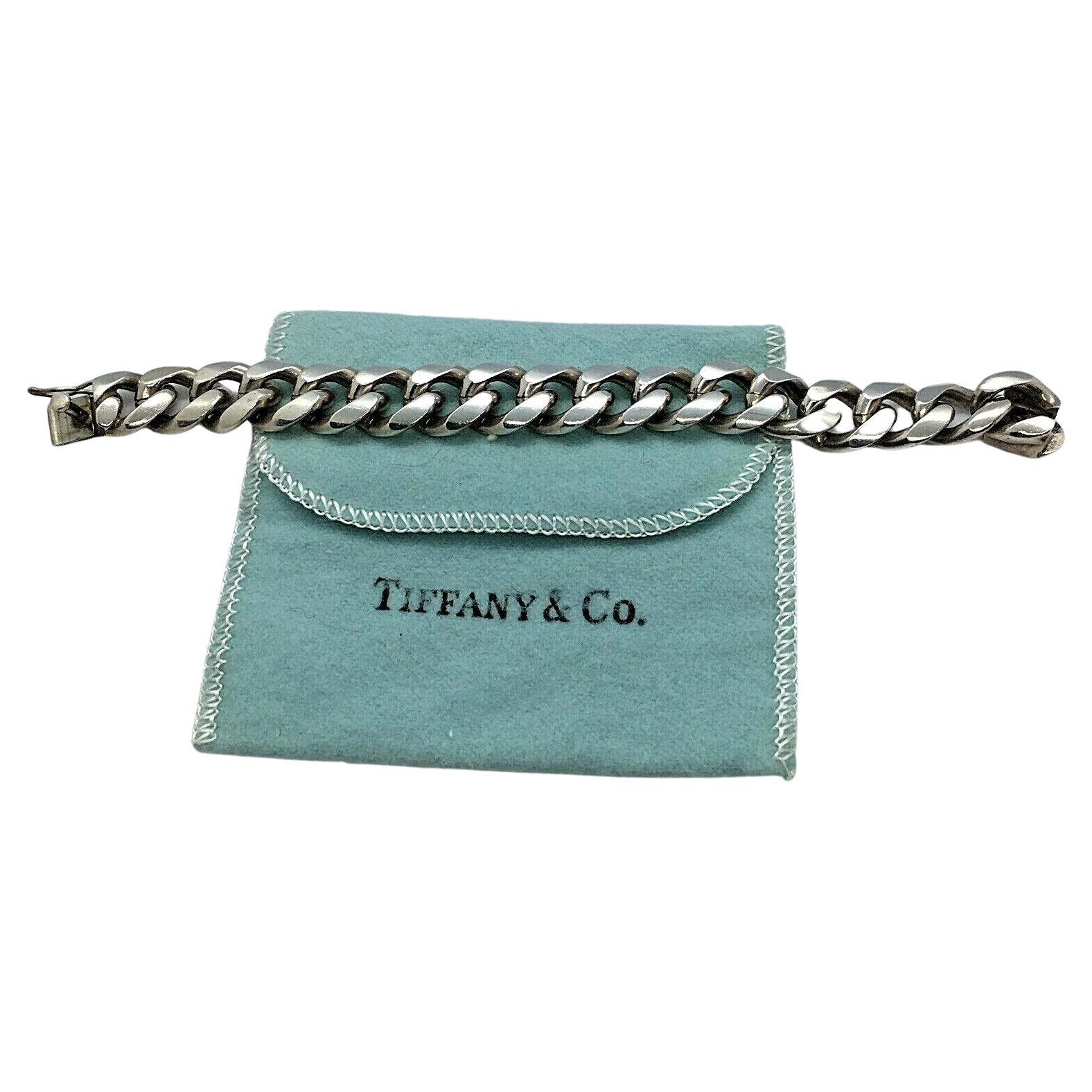 Vintage Tiffany & Co Sterling Marked Silver Cuban Curb Link Bracelet