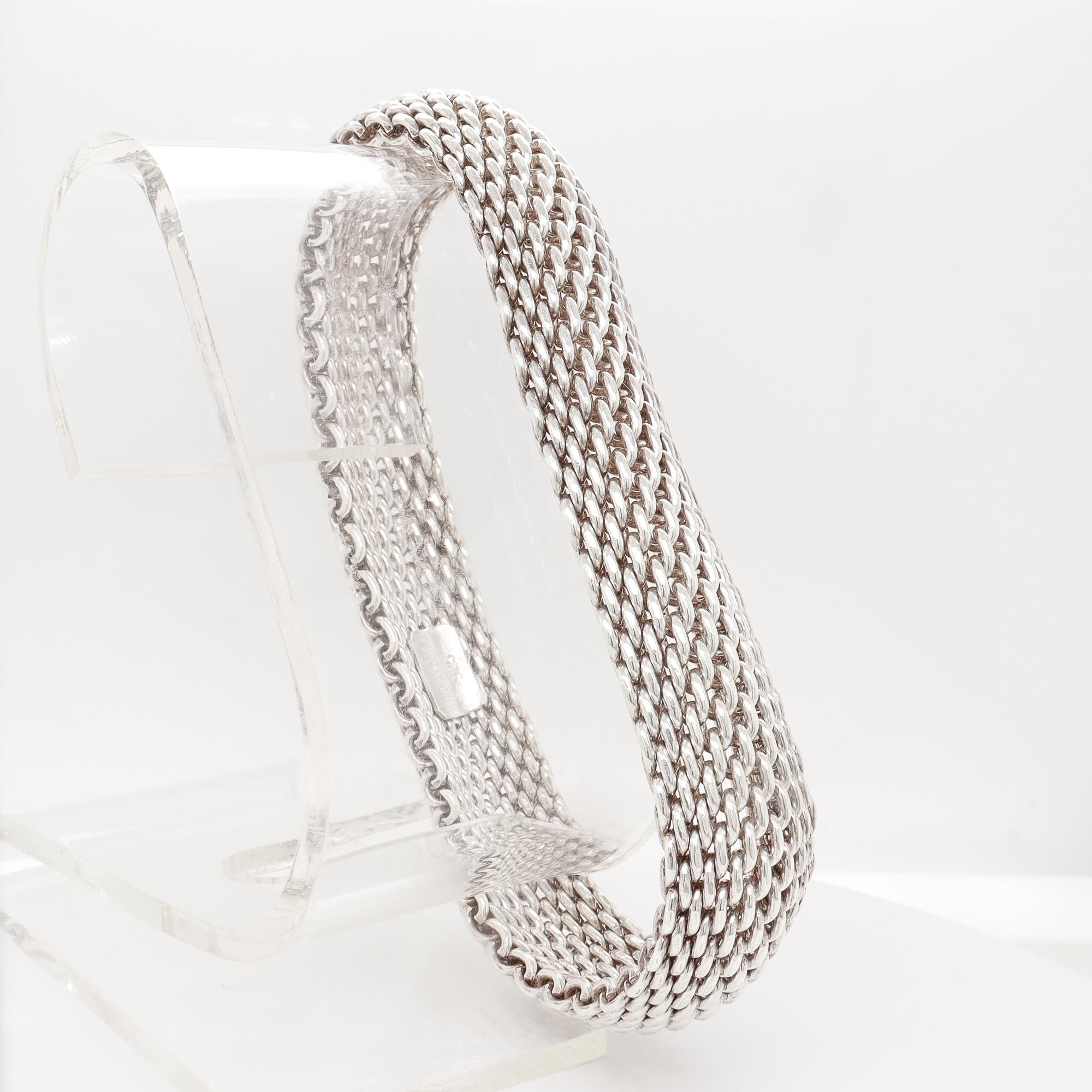 Tiffany & Co. d'epoca. Bracciale a maglie medie Somerset in argento sterling in vendita 7