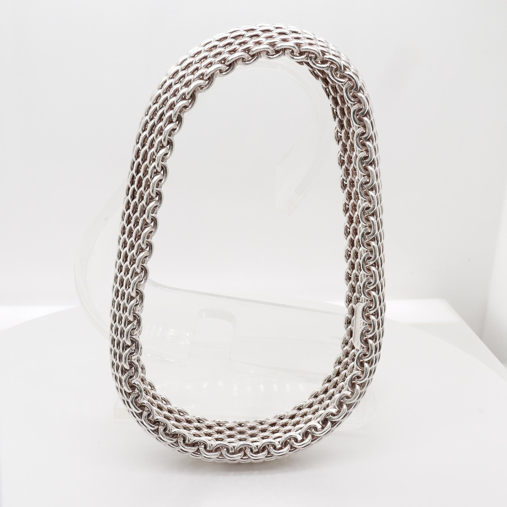 Tiffany & Co. d'epoca. Bracciale a maglie medie Somerset in argento sterling in vendita 9