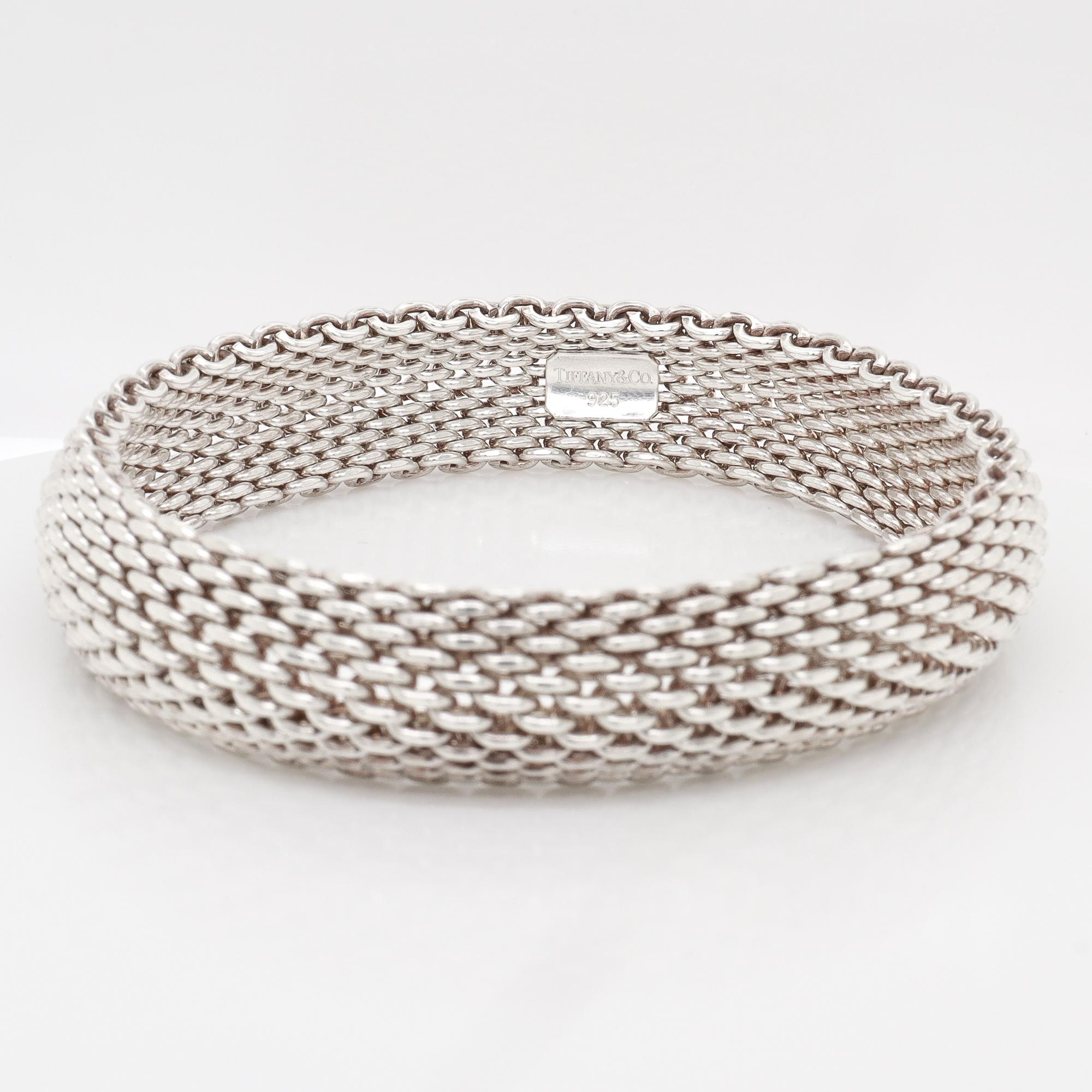 Donna Tiffany & Co. d'epoca. Bracciale a maglie medie Somerset in argento sterling in vendita