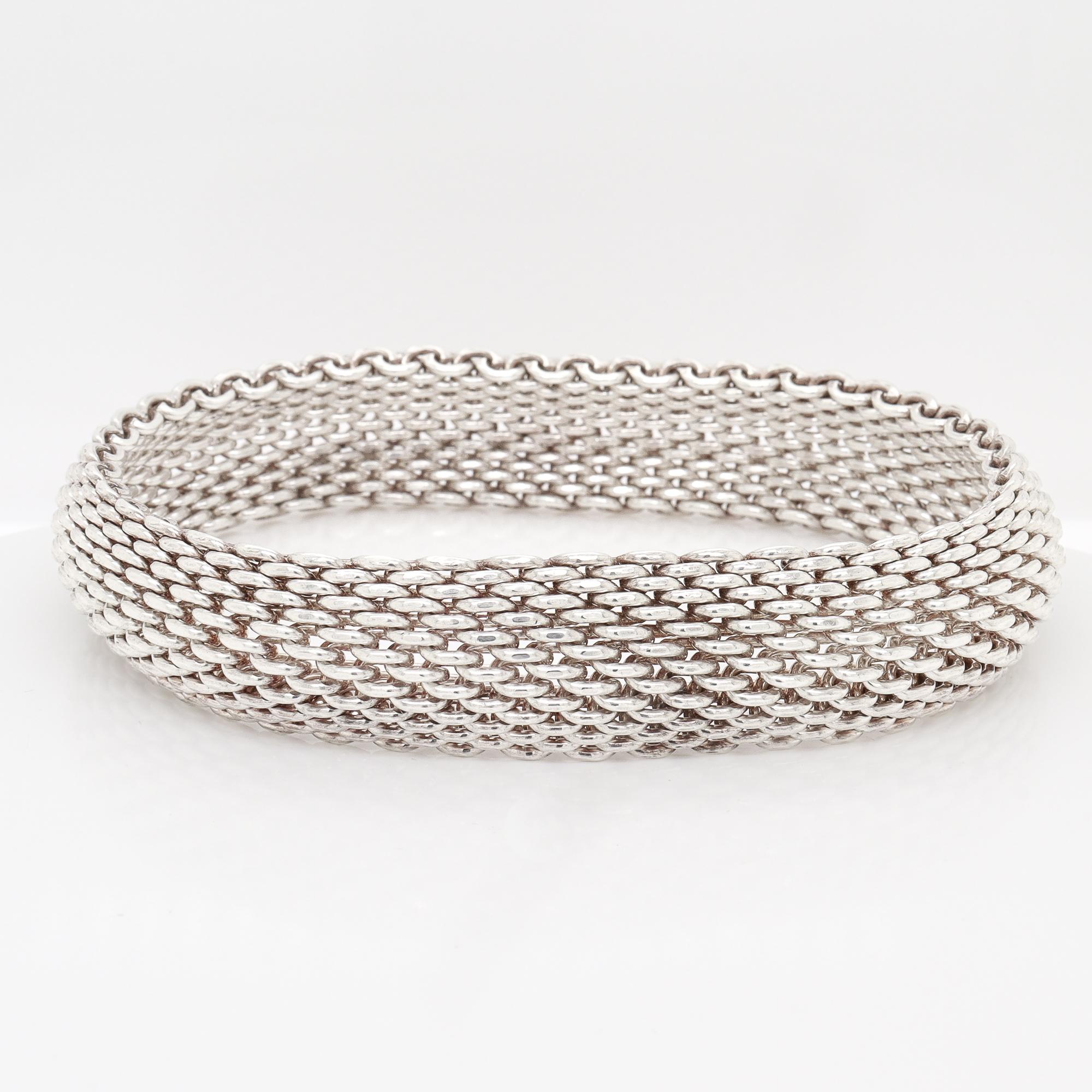 Tiffany & Co. d'epoca. Bracciale a maglie medie Somerset in argento sterling in vendita 2