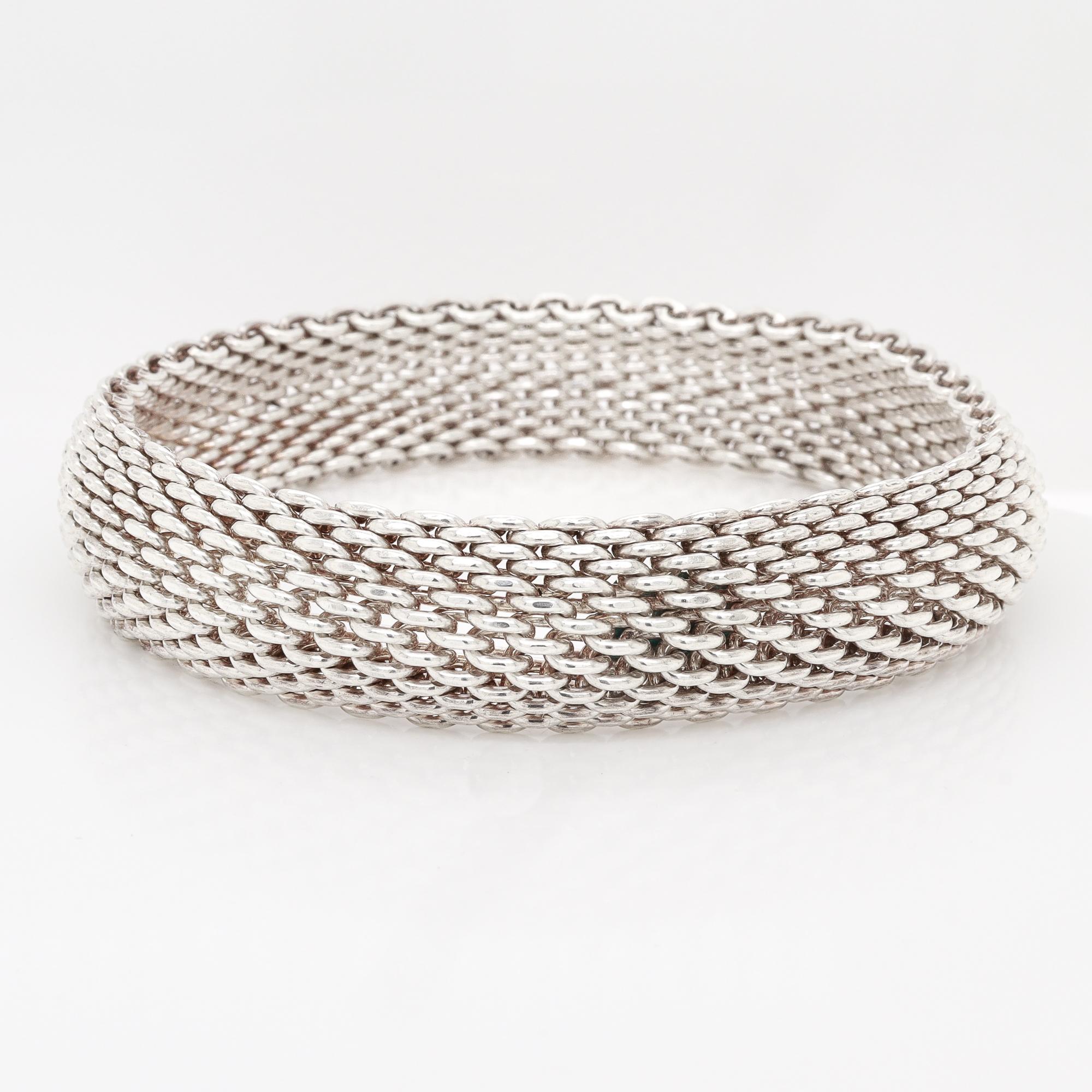Tiffany & Co. d'epoca. Bracciale a maglie medie Somerset in argento sterling in vendita 3