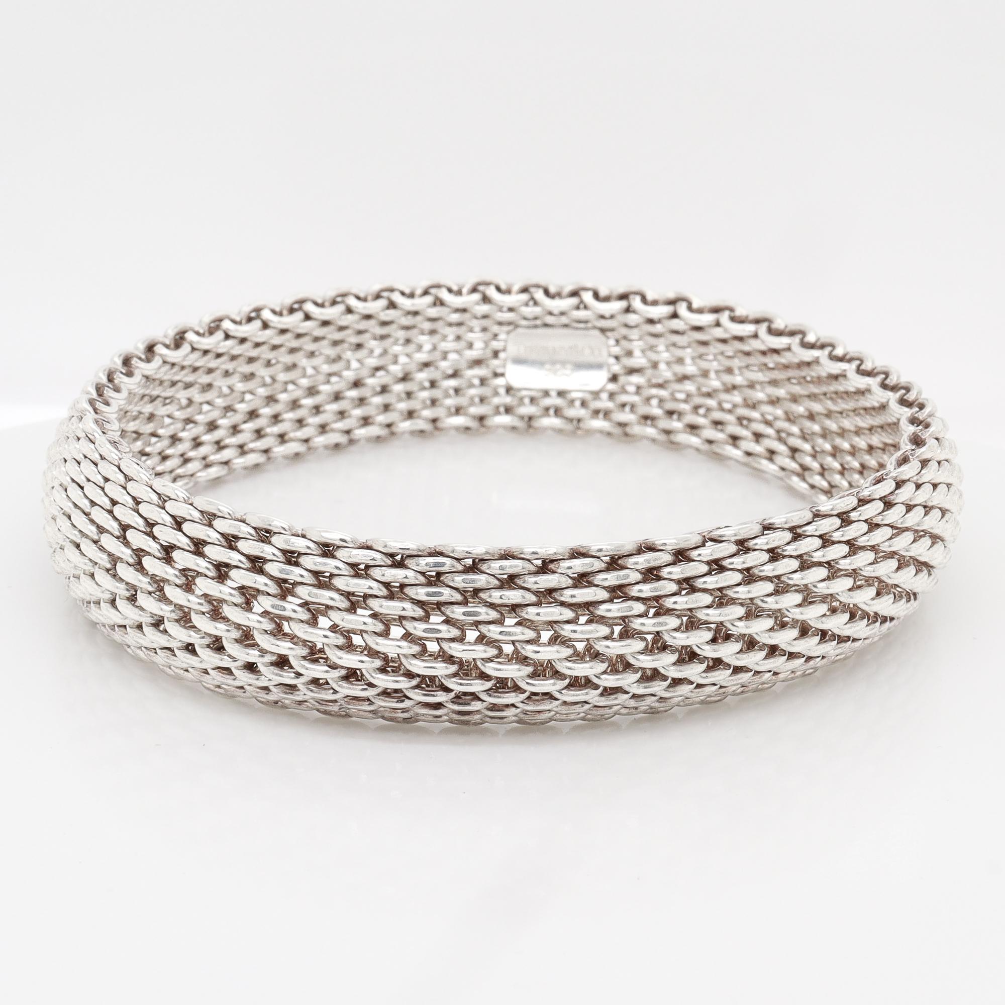 Tiffany & Co. d'epoca. Bracciale a maglie medie Somerset in argento sterling in vendita