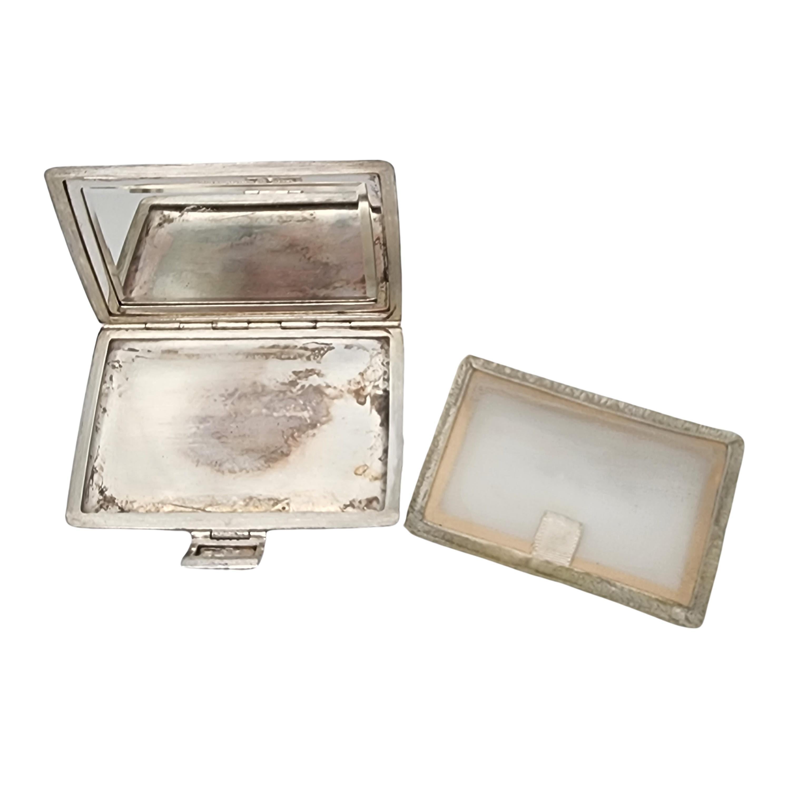 Women's Vintage Tiffany & Co Sterling Silver Mirror Powder Compact w/Box Pouch #18120