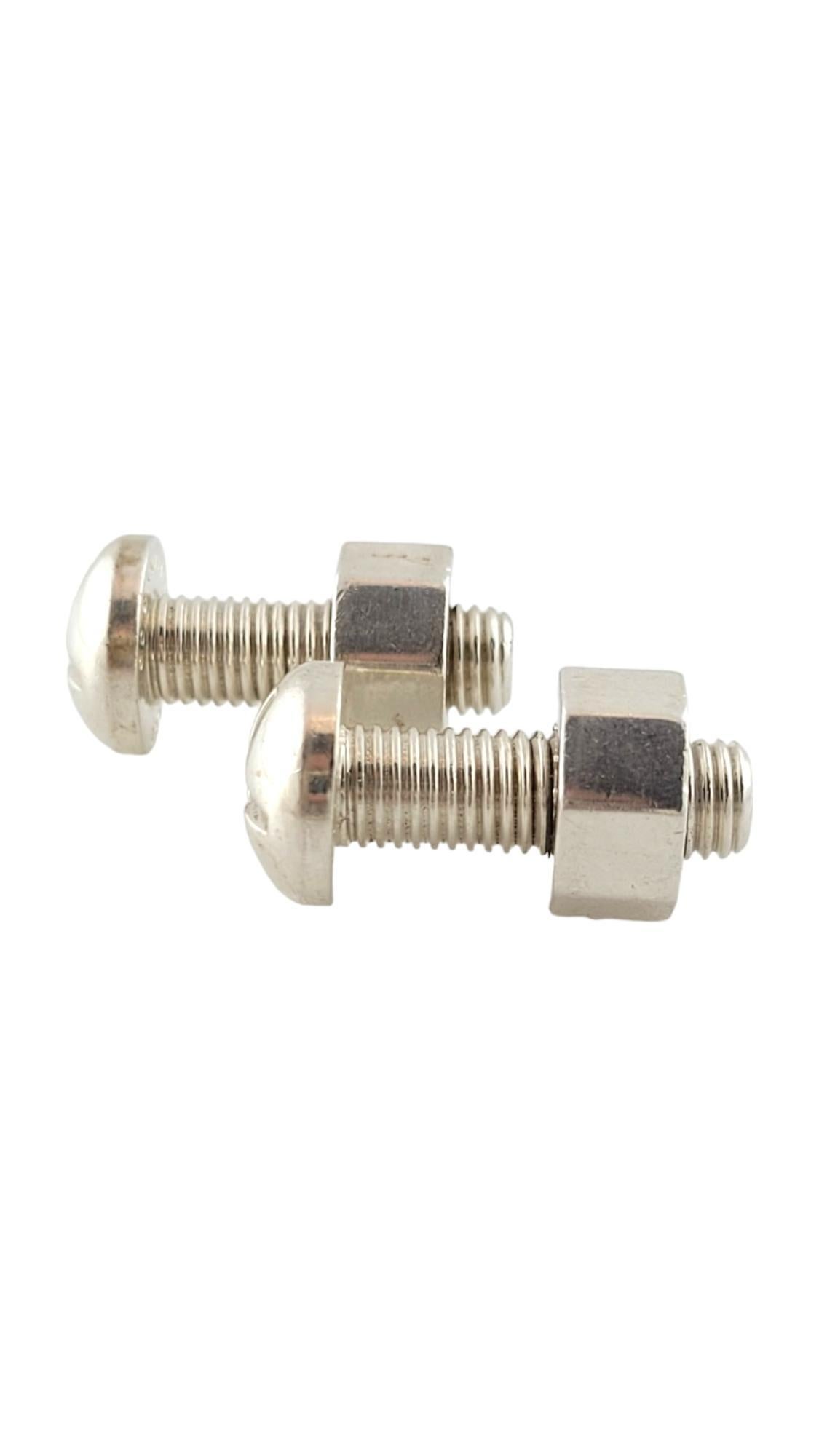 Vintage Tiffany & Co. Sterling Silver Nut & Bolt Cufflinks #17415 In Good Condition In Washington Depot, CT
