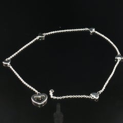 Vintage Tiffany & Co. Sterling Silver Open Heart Necklace Section PART 11.5"