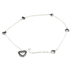 Vintage Tiffany & Co. Collier en argent sterling avec pendentif en forme de cœur ouvert, longueur : 11,5 pouces (PARTIE 1)