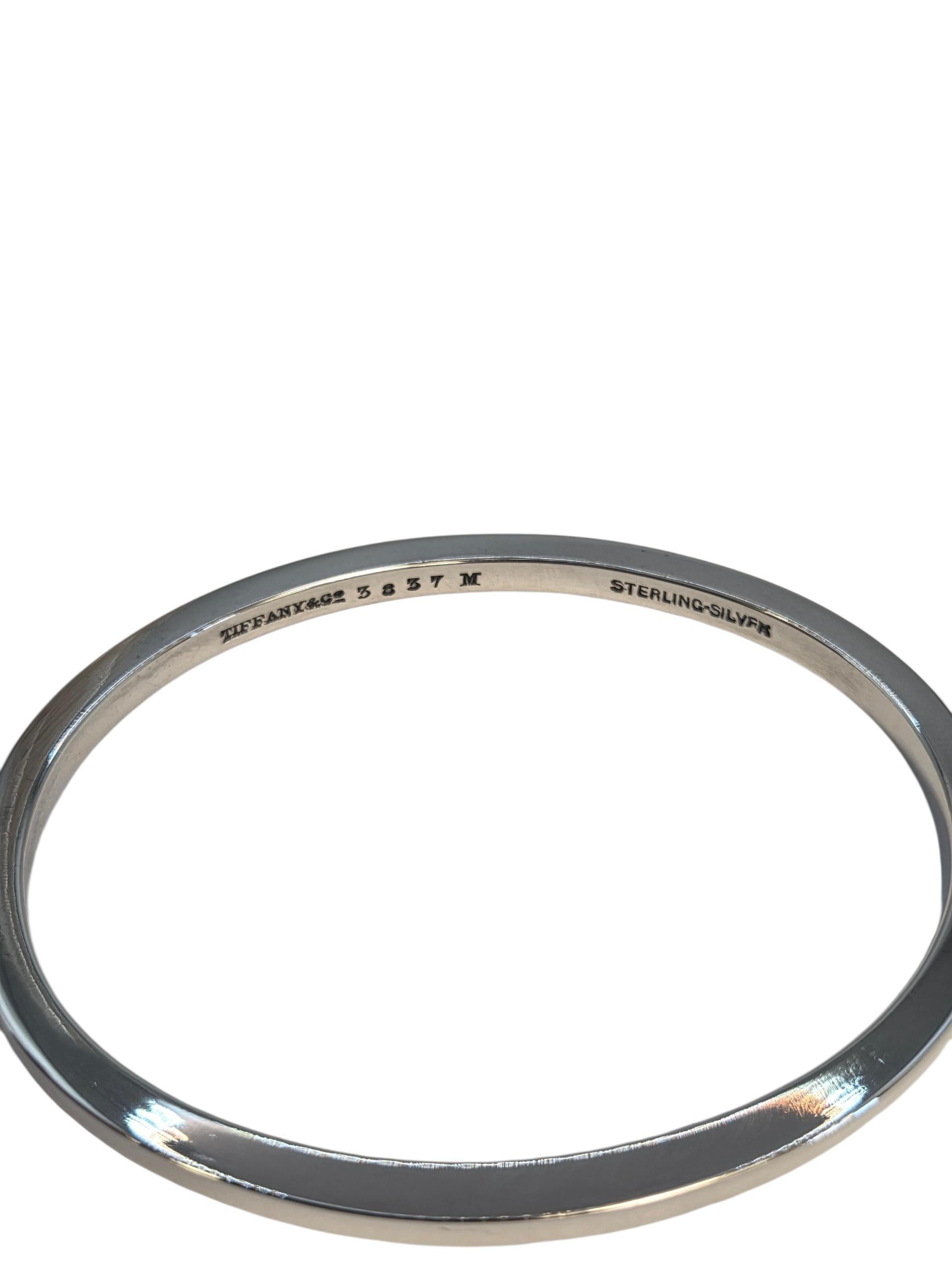 Vintage Tiffany & Co. Sterling Silver Oval Bangle Bracelet #24078 (Zeitgenössisch) im Angebot