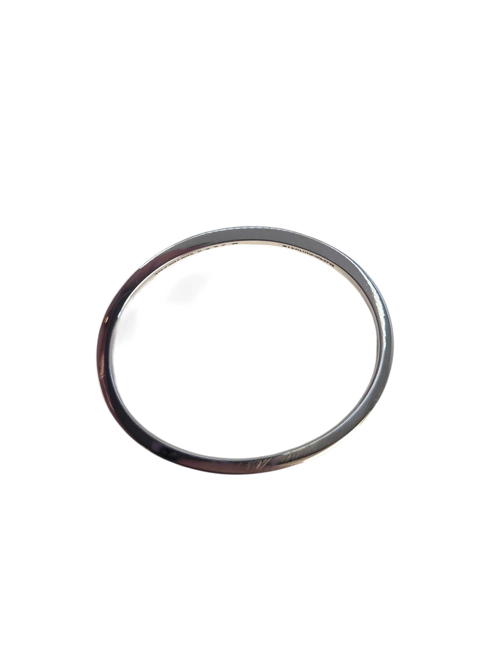 Vintage Tiffany & Co. Sterling Silver Oval Bangle Bracelet #24078 im Zustand �„Gut“ im Angebot in Washington Depot, CT