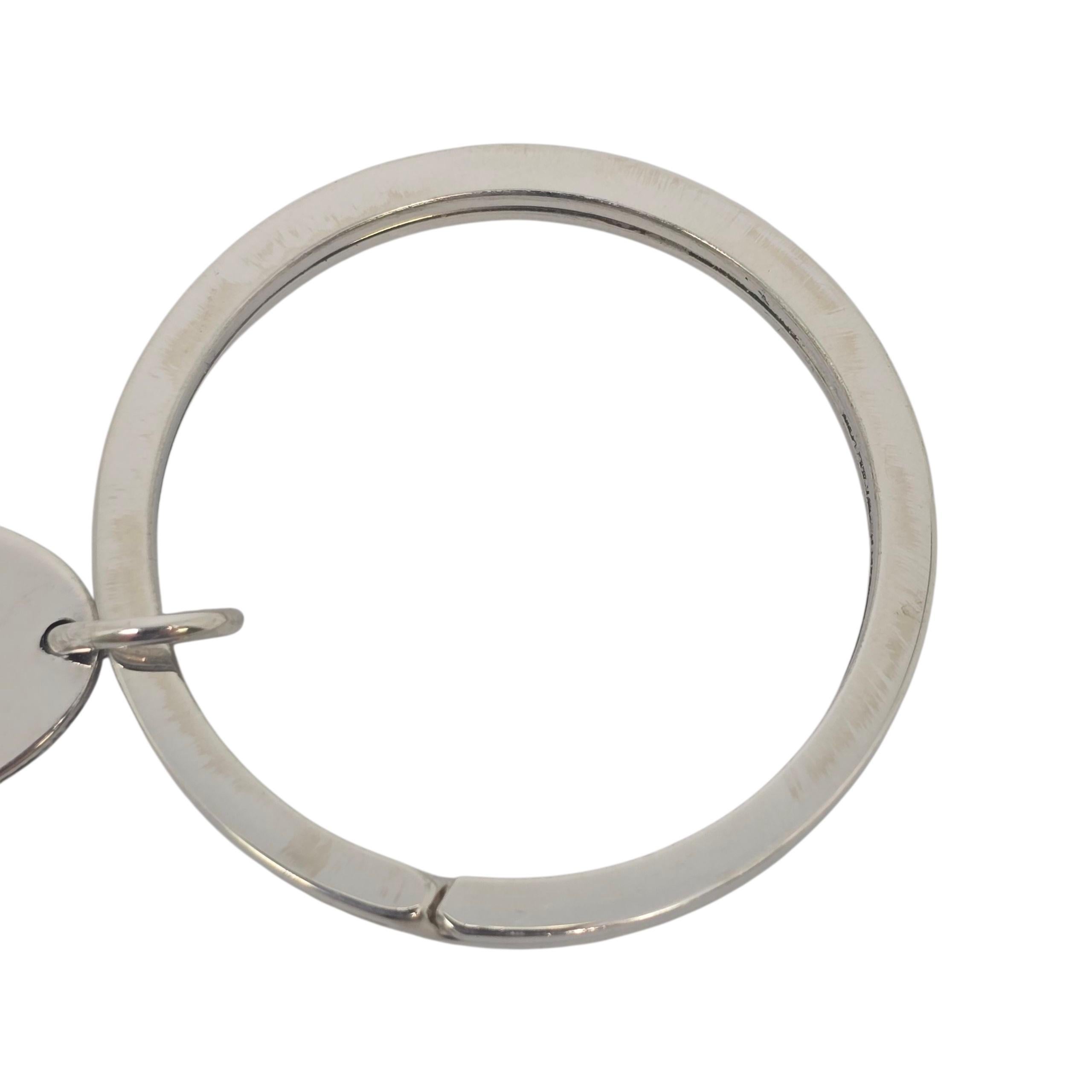 Vintage Tiffany & Co Sterling Silver Oval Tag Dangle Key Ring with Pouch #22481 en vente 2