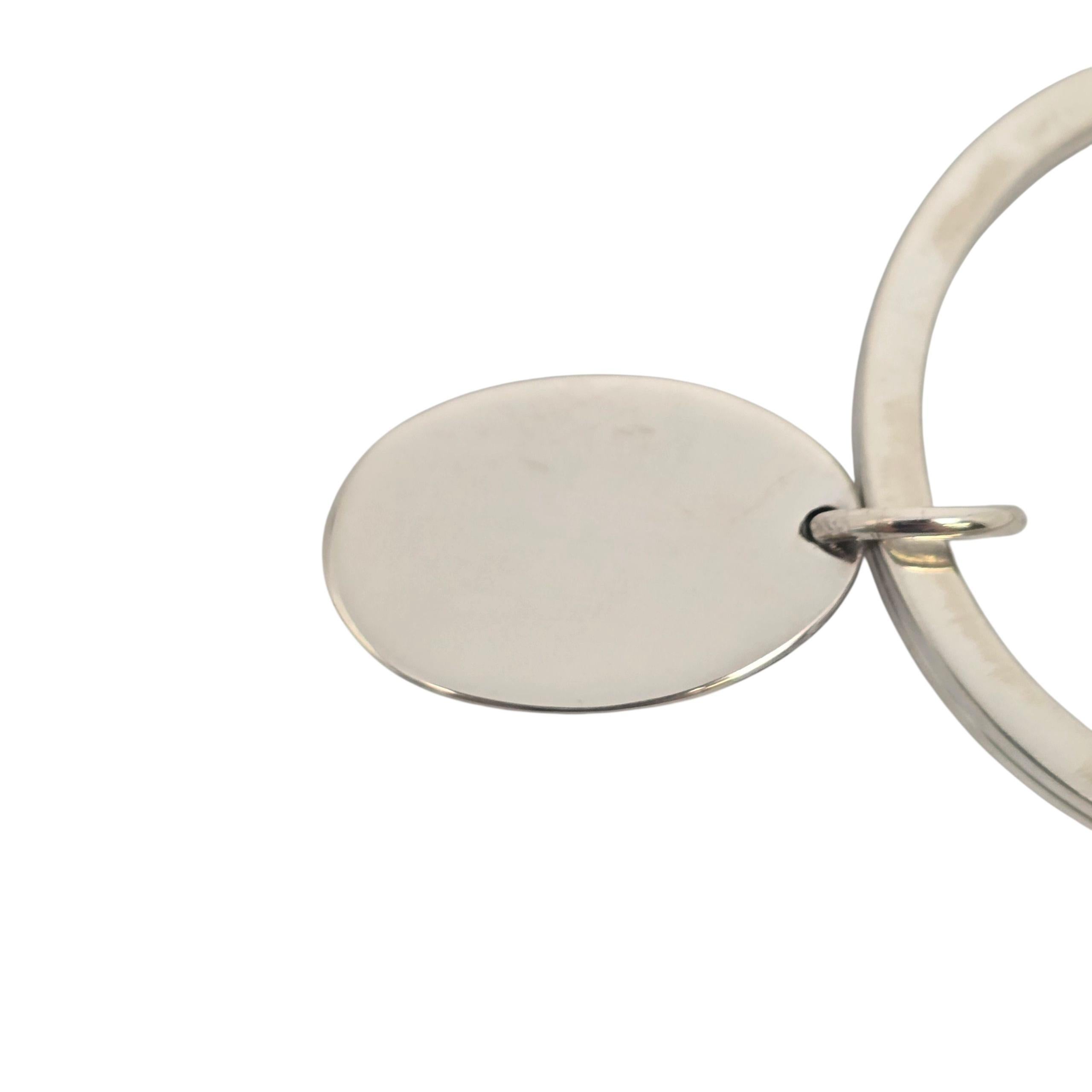 Vintage Tiffany & Co Sterling Silver Oval Tag Dangle Key Ring with Pouch #22481 en vente 3