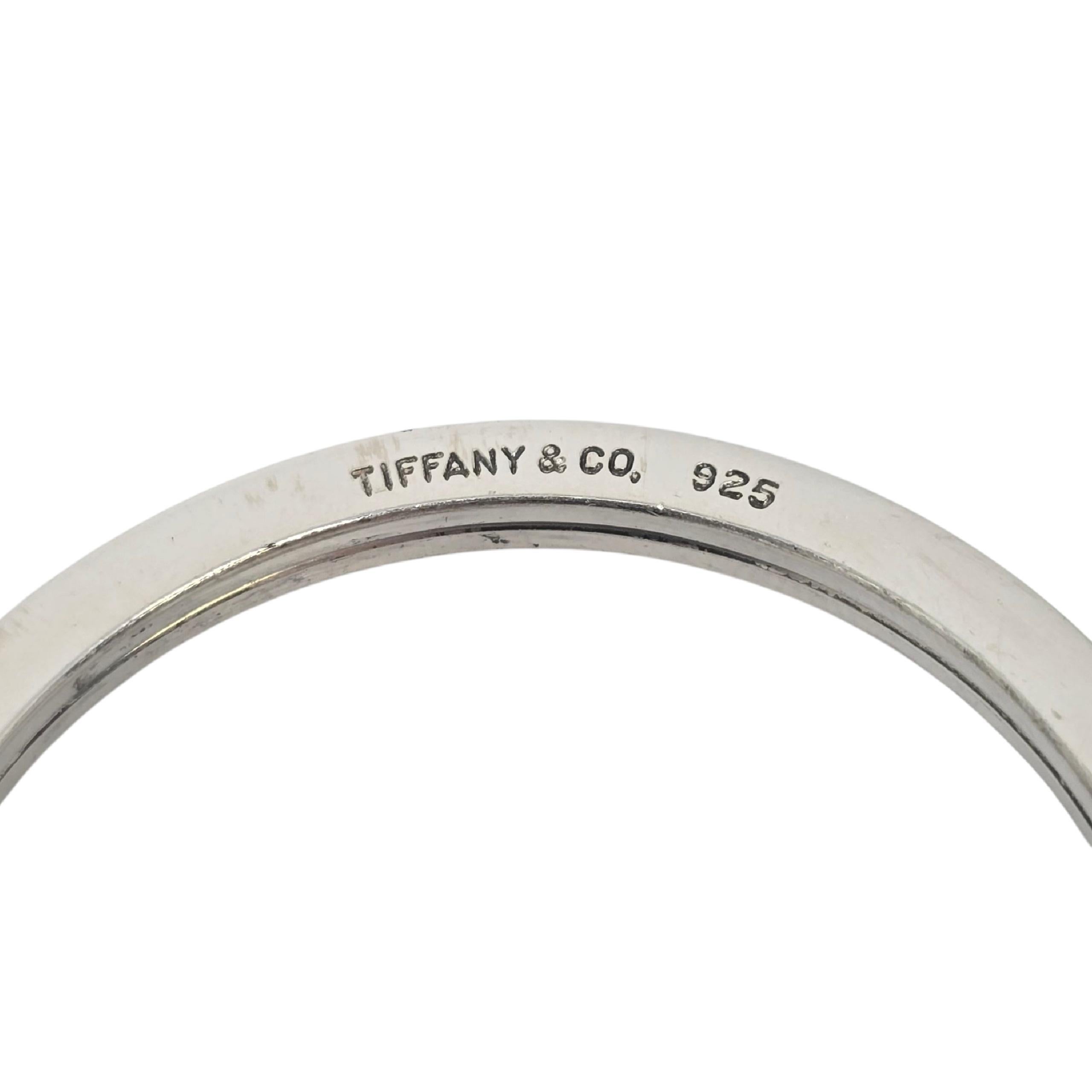 Vintage Tiffany & Co Sterling Silver Oval Tag Dangle Key Ring with Pouch #22481 en vente 4