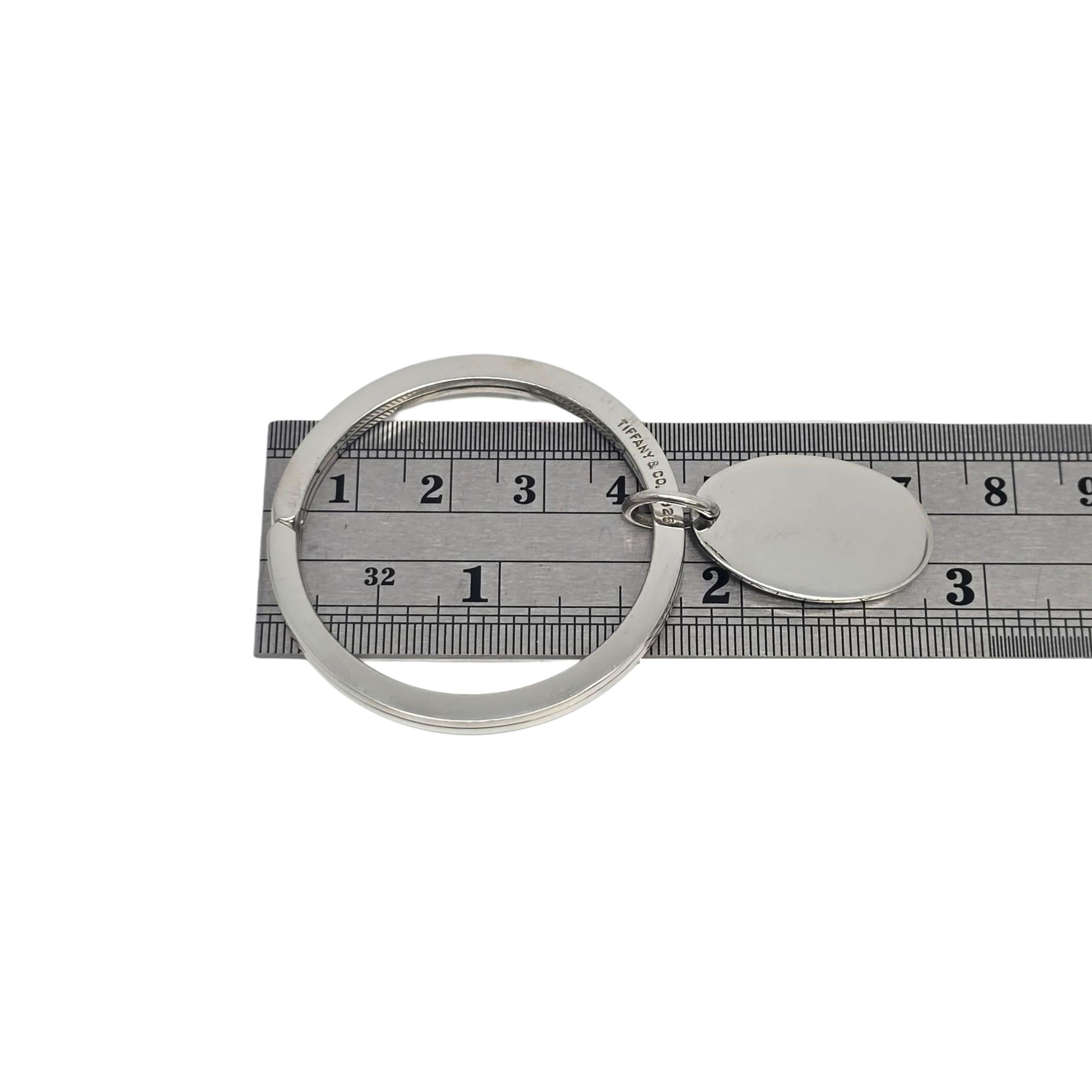 Vintage Tiffany & Co Sterling Silver Oval Tag Dangle Key Ring with Pouch #22481 en vente 5