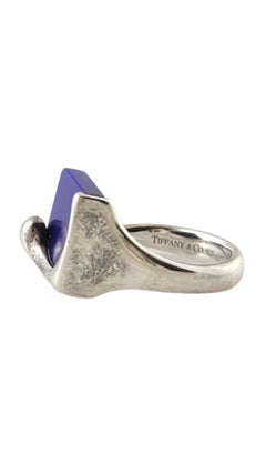 Vintage Tiffany & Co. Sterling Silver Peretti Blue Lapis Ring Size 5.75 #17396
