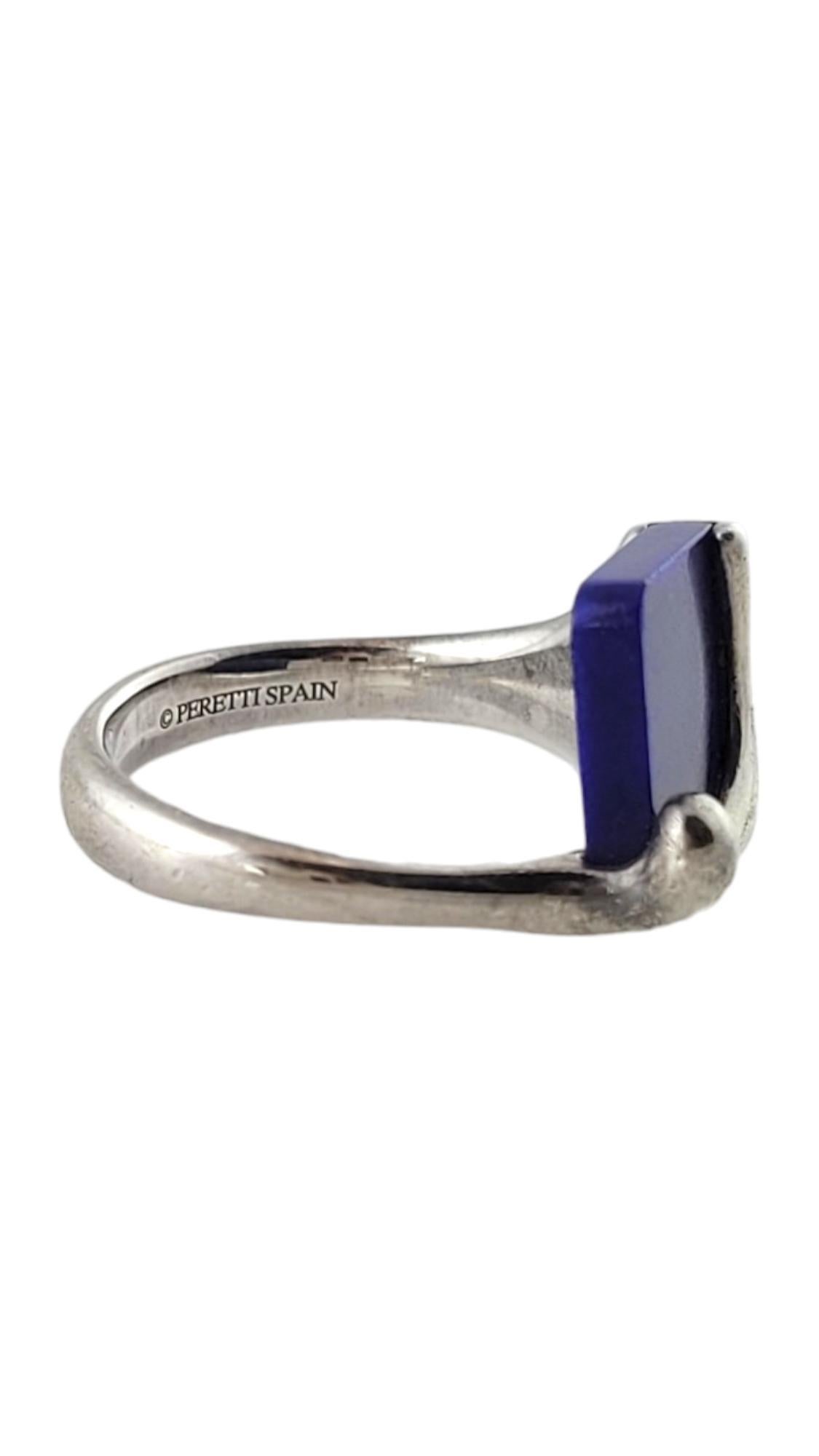 Weinlese Tiffany & Co. Sterlingsilber Peretti Blauer Lapislazuli-Ring Größe 5,75 #17396 (Carréeschliff)