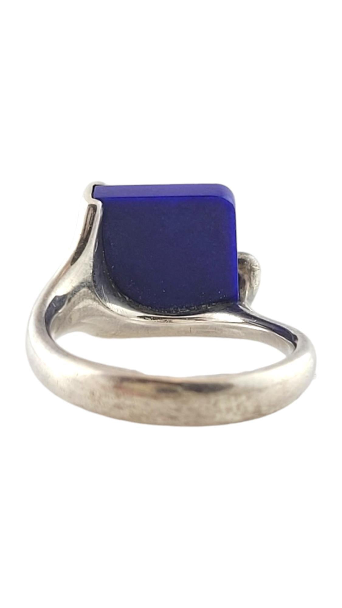 Vintage Tiffany & Co. Sterling Silver Peretti Blue Lapis Ring Size 5.75 #17396 In Good Condition In Washington Depot, CT