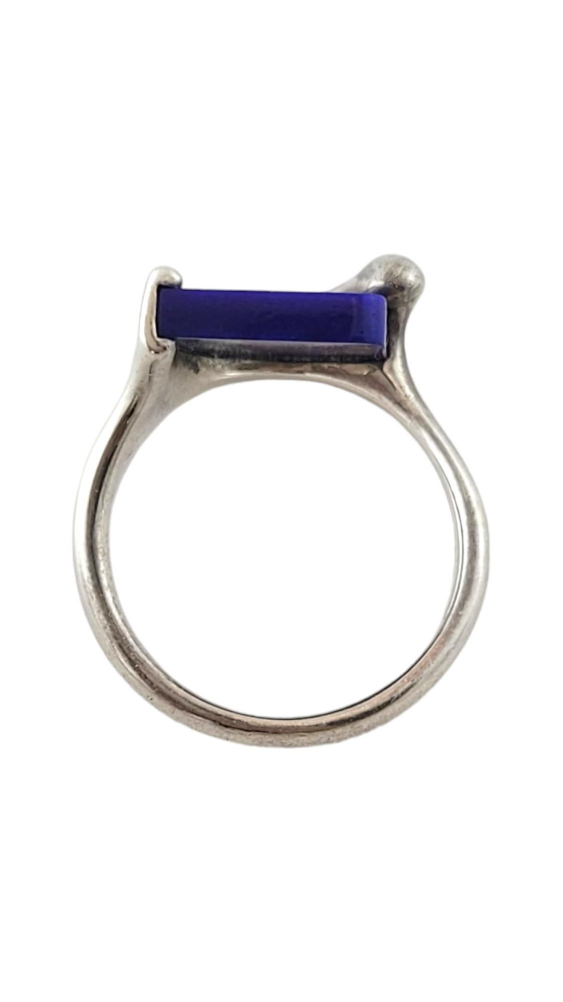 Weinlese Tiffany & Co. Sterlingsilber Peretti Blauer Lapislazuli-Ring Größe 5,75 #17396 Damen