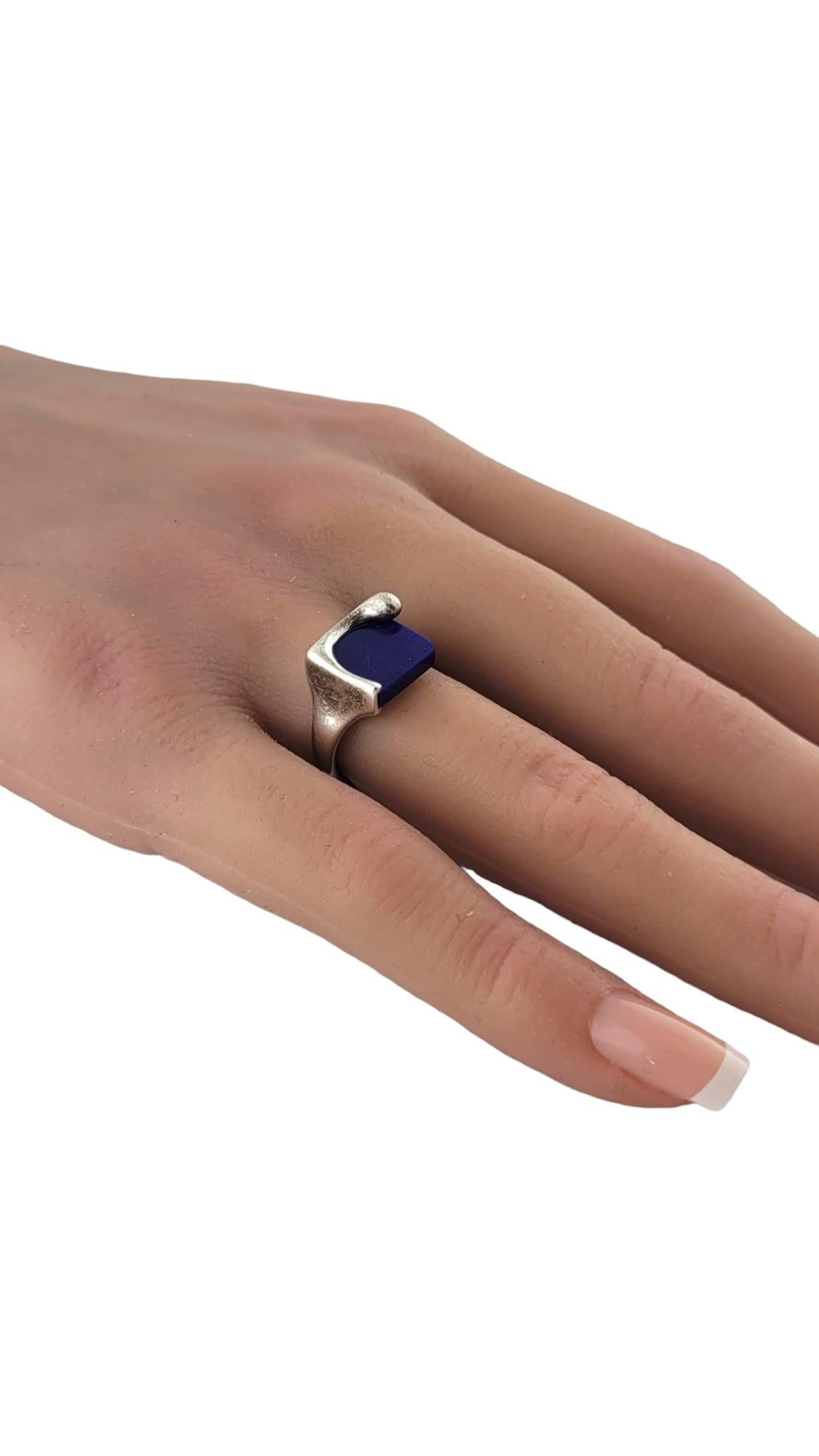 Weinlese Tiffany & Co. Sterlingsilber Peretti Blauer Lapislazuli-Ring Größe 5,75 #17396 4