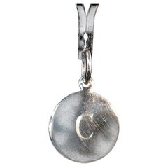 Vintage Tiffany & Co Sterling Silver Round Disc Initial C Pendant Charm 925 4.1g