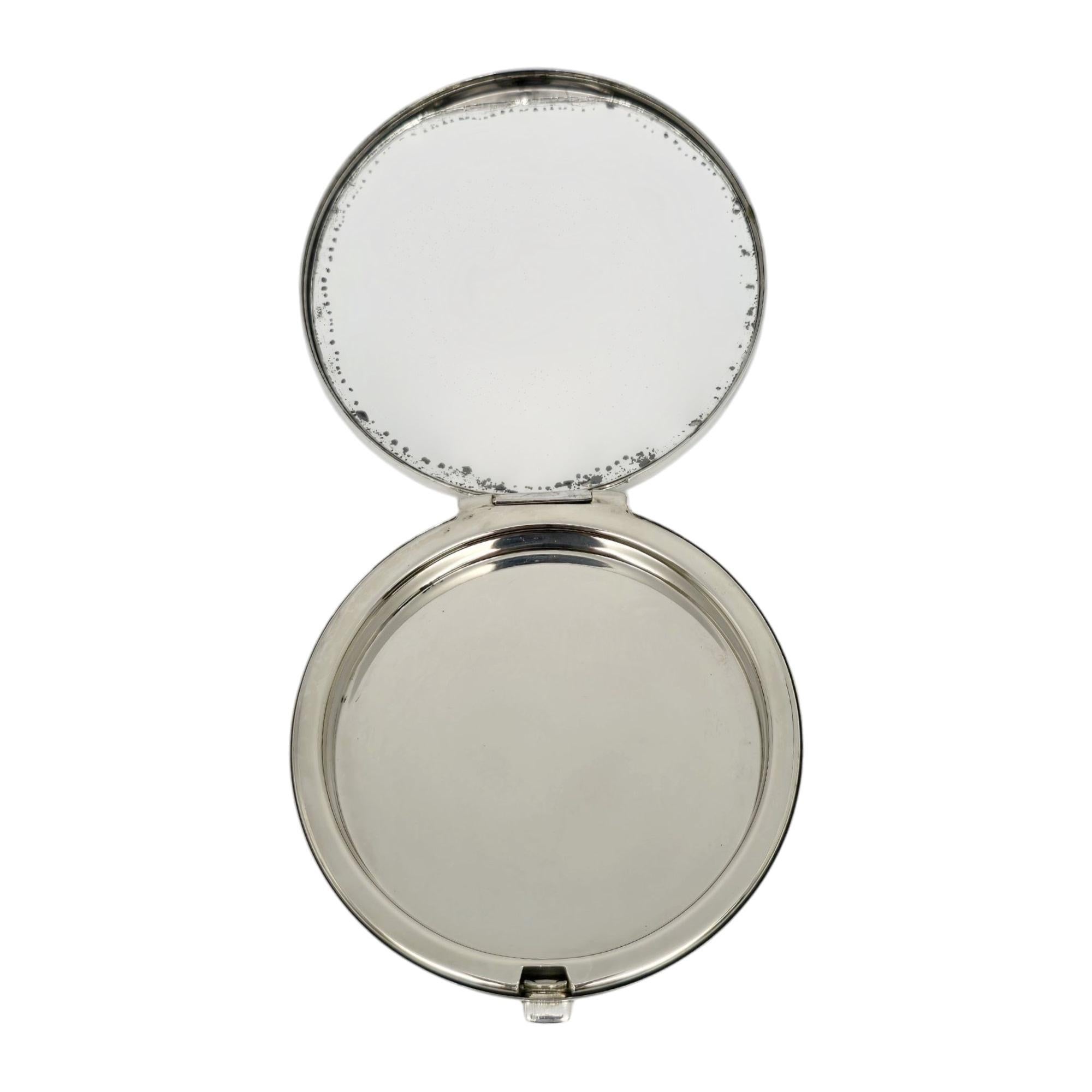 Vintage Tiffany & Co. Specchio rotondo in argento sterling con custodia #20981 in vendita 1