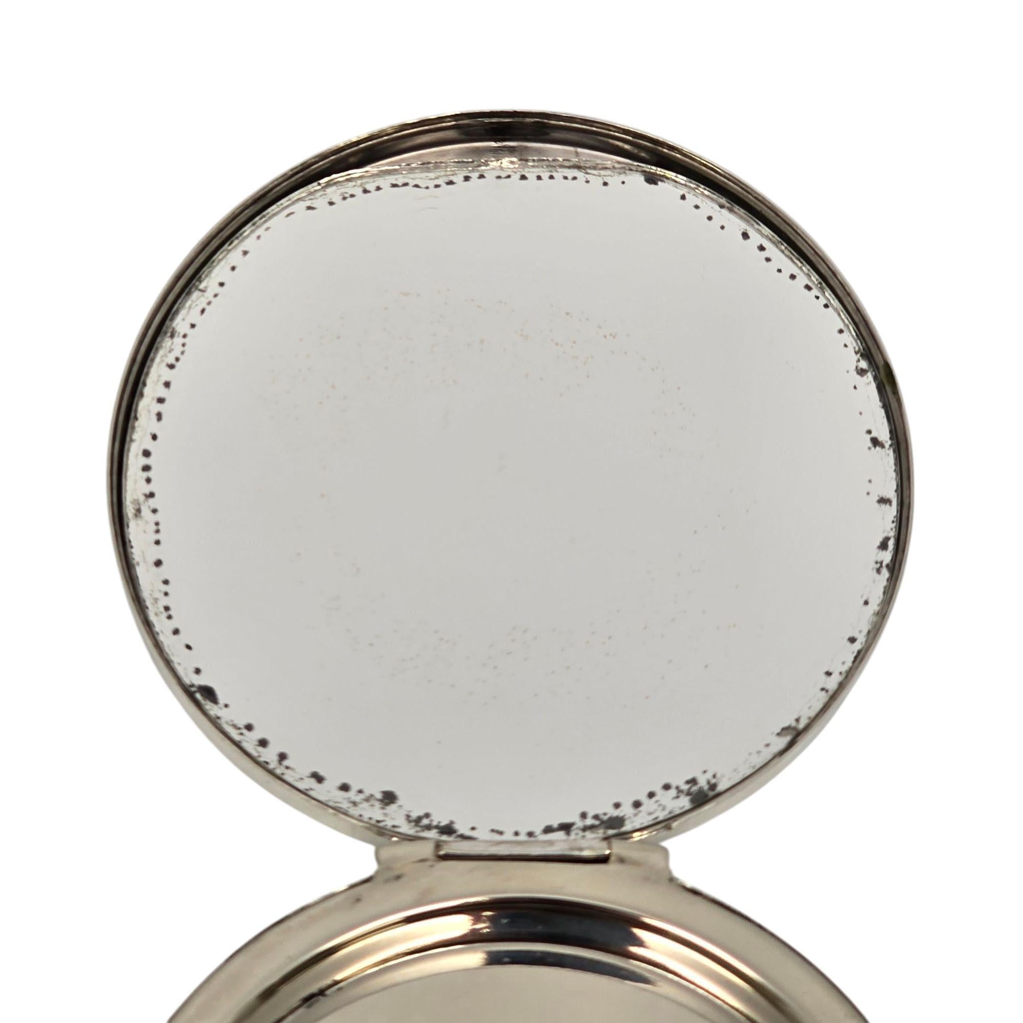 Vintage Tiffany & Co. Specchio rotondo in argento sterling con custodia #20981 in vendita 2