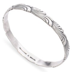 Vintage Tiffany & Co. Sterling Silver Wave Motif Bangle Bracelet