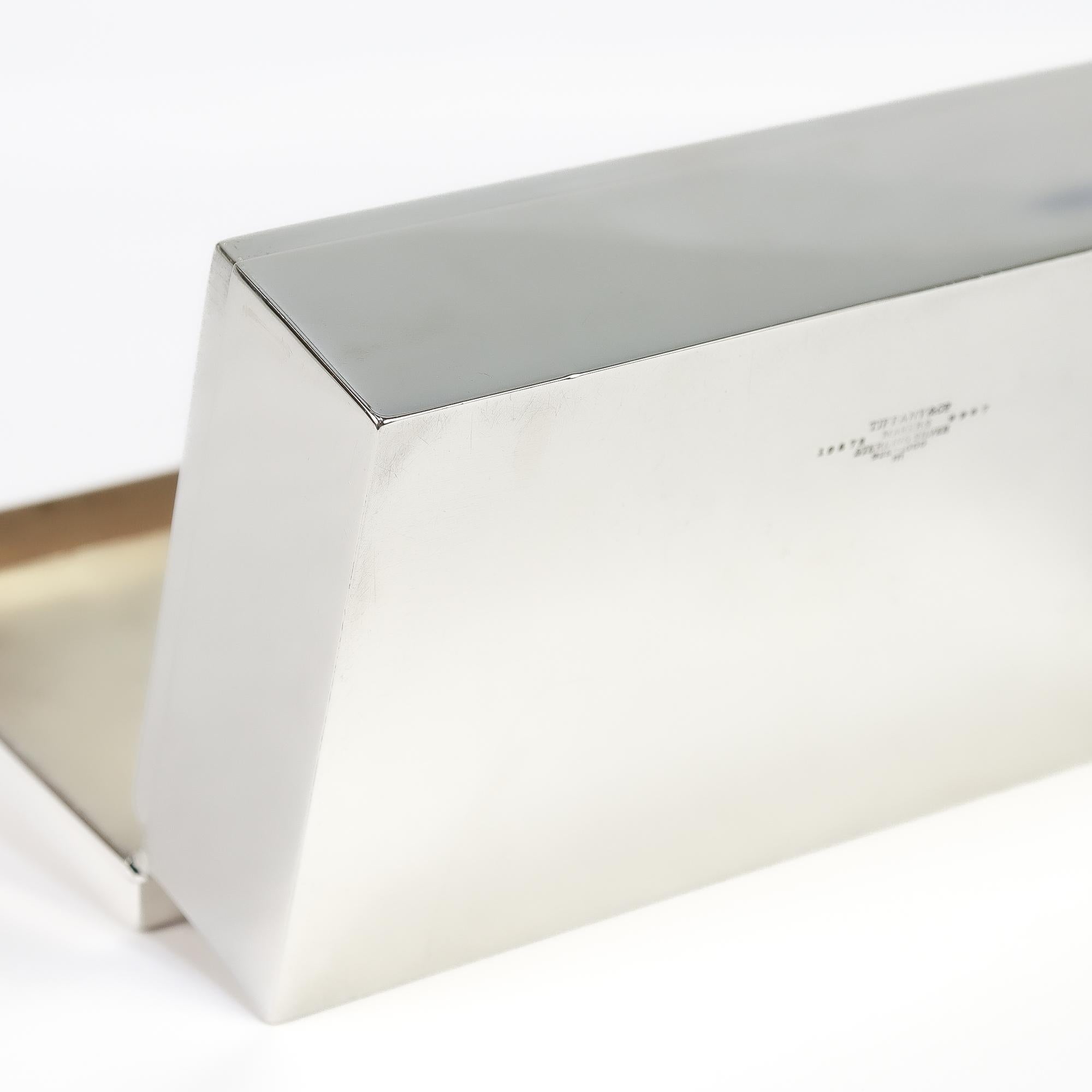 Tiffany & Co. d'epoca. Scatola in argento 925 e foderata in Wood 12