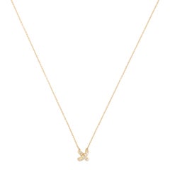 Vintage Tiffany & Co. Stitch X Cross Diamond Necklace in Yellow Gold