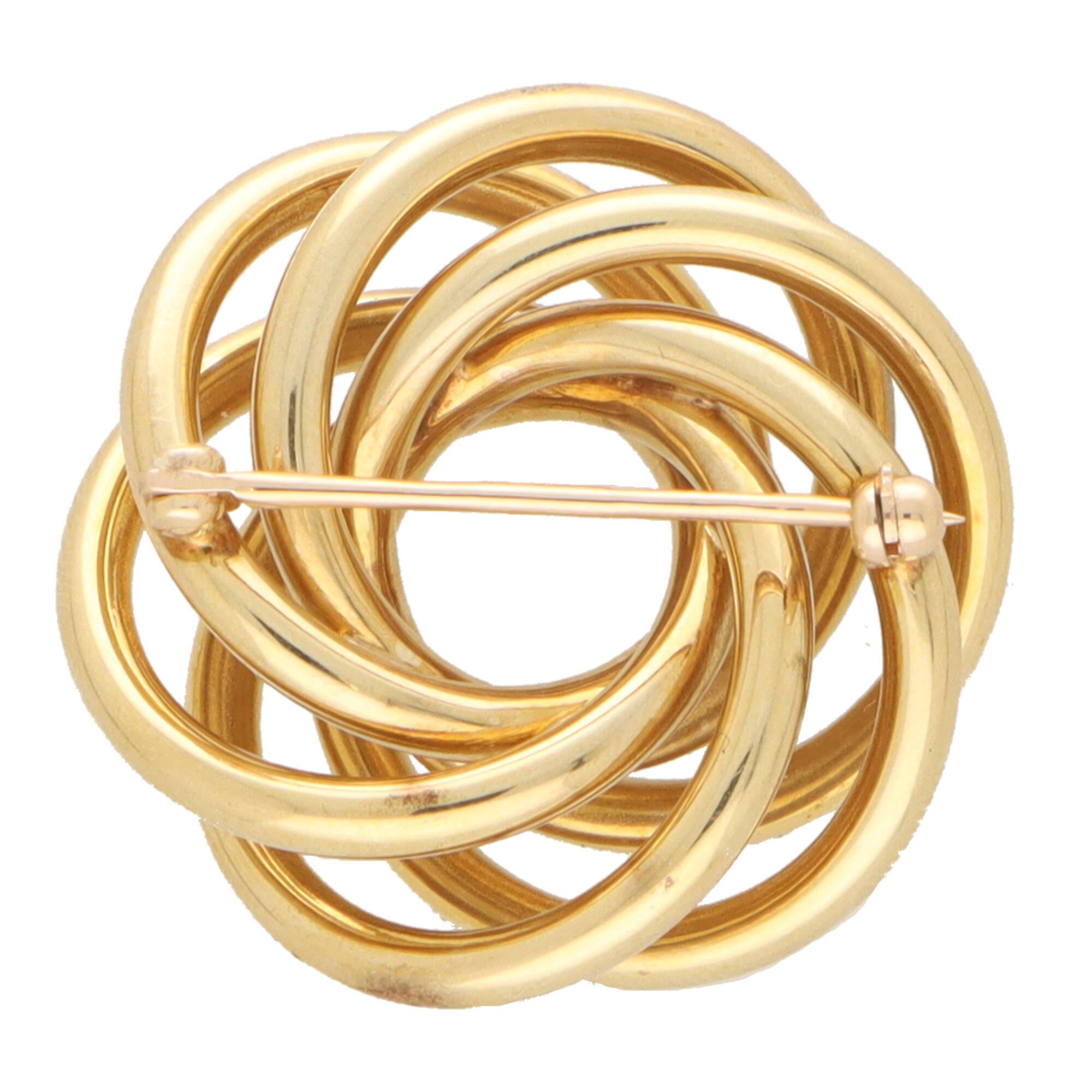 Women's or Men's Vintage Tiffany & Co. Swirl Brooch in 14k Yellow Gold