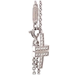 Vintage Tiffany & Co. "T" Diamond 18 Karat White Gold Pendant Necklace