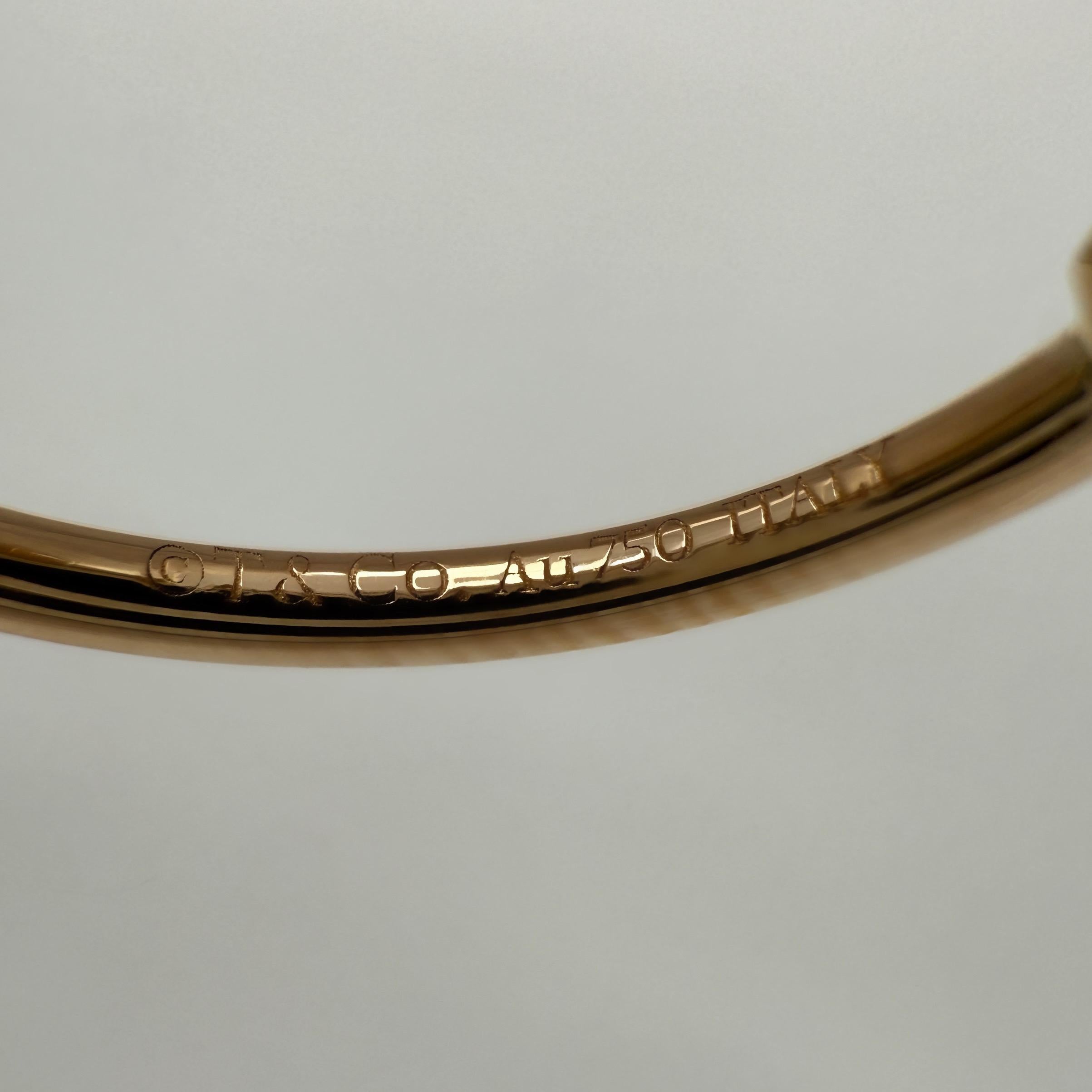 Vintage Tiffany & Co. T Wire Diamond 18k Rose Gold Band Ring With Box US8 EU57 For Sale 2