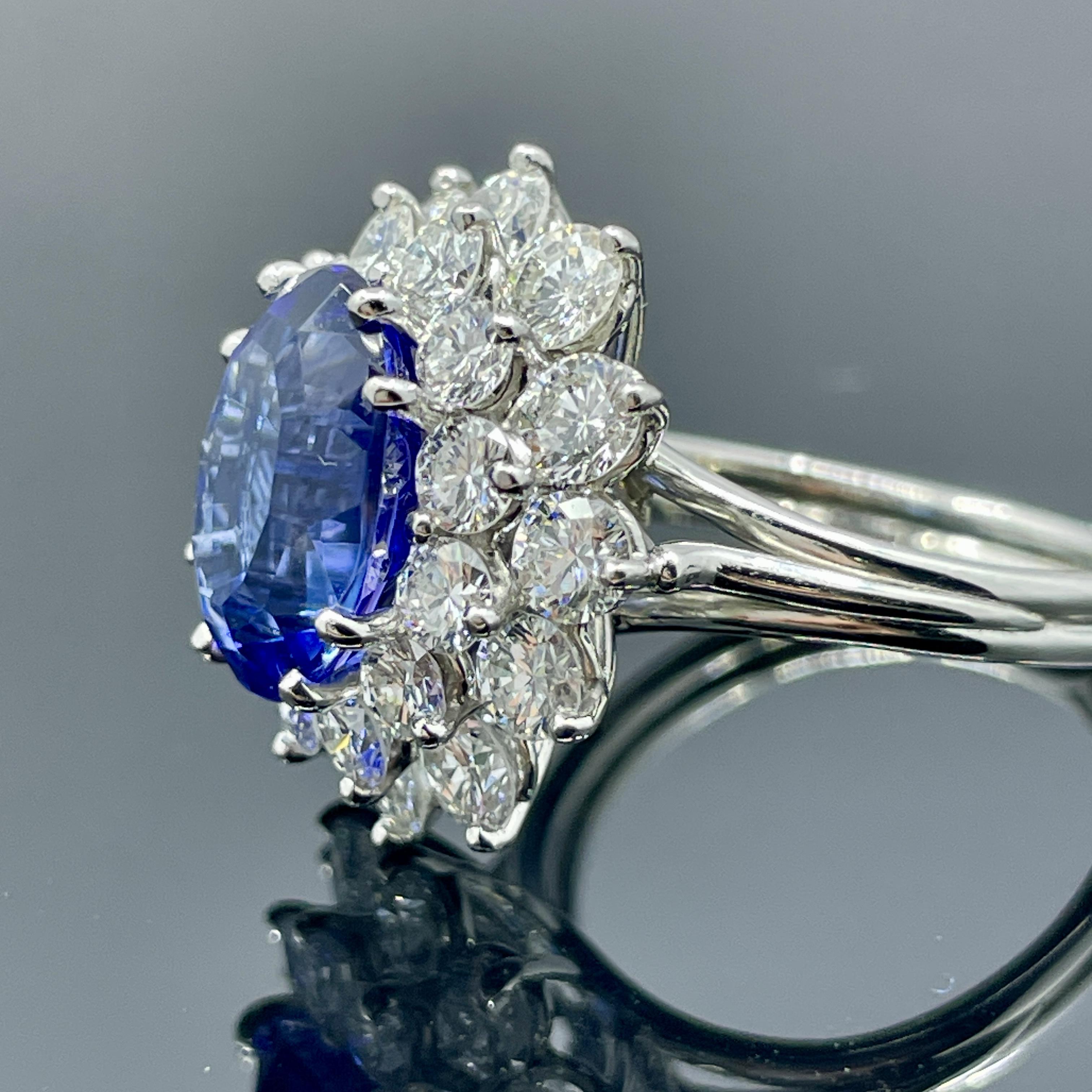 Weinlese Tiffany & Co. Tansanit & Diamant Platin Cocktail Ring 6,08ctw im Zustand „Hervorragend“ im Angebot in Orlando, FL