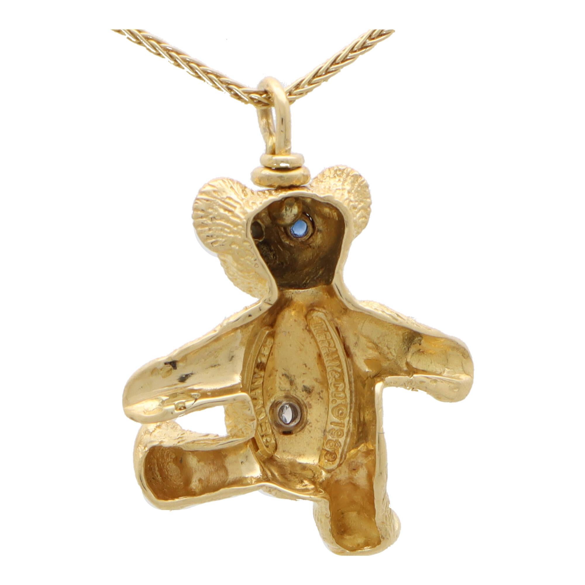 gold bear necklace tiffany