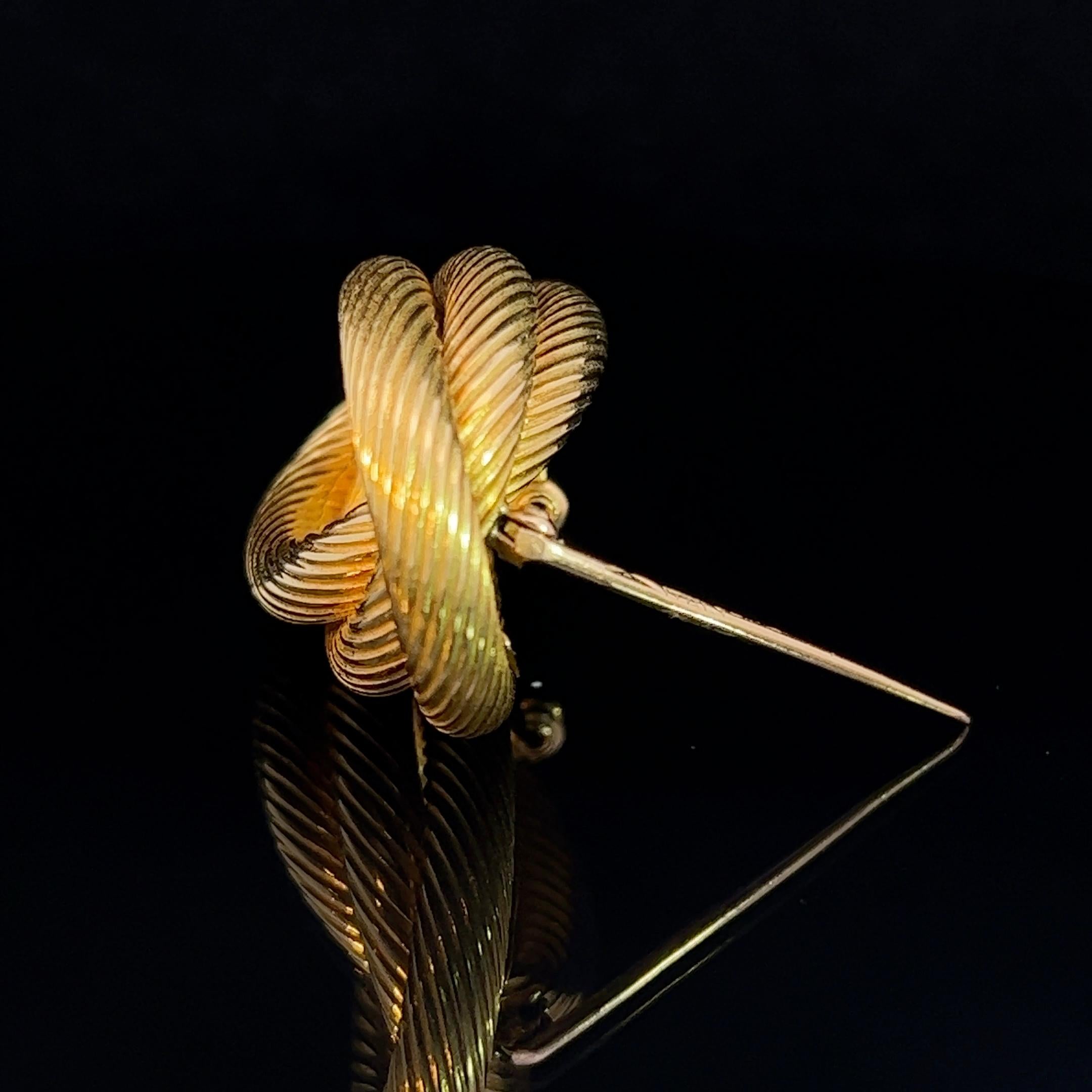 Women's or Men's Vintage Tiffany & Co. Three Circle Yellow Gold Brooch Circa 1970s For Sale