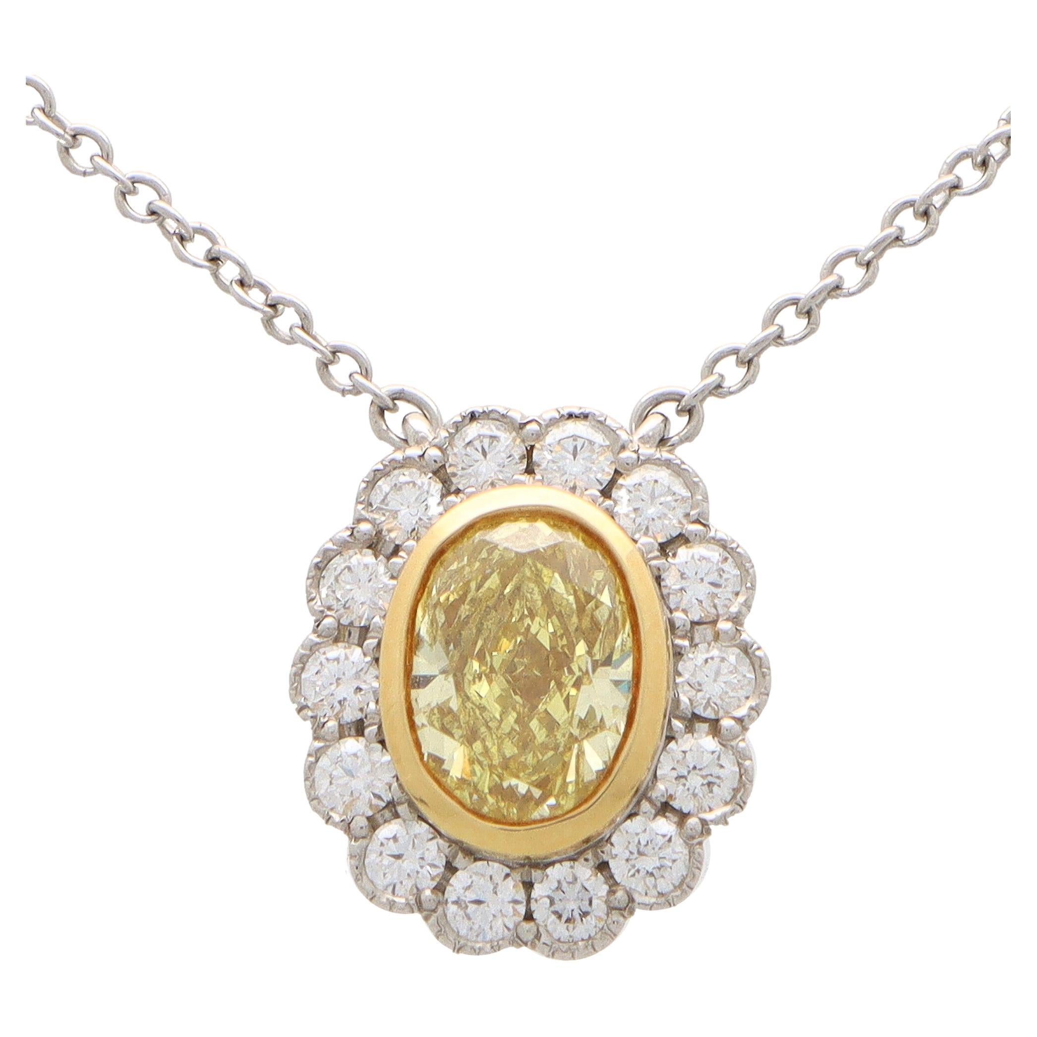 Vintage Tiffany & Co. ‘Tiffany Enchant’ Yellow Diamond Flower Necklace For Sale