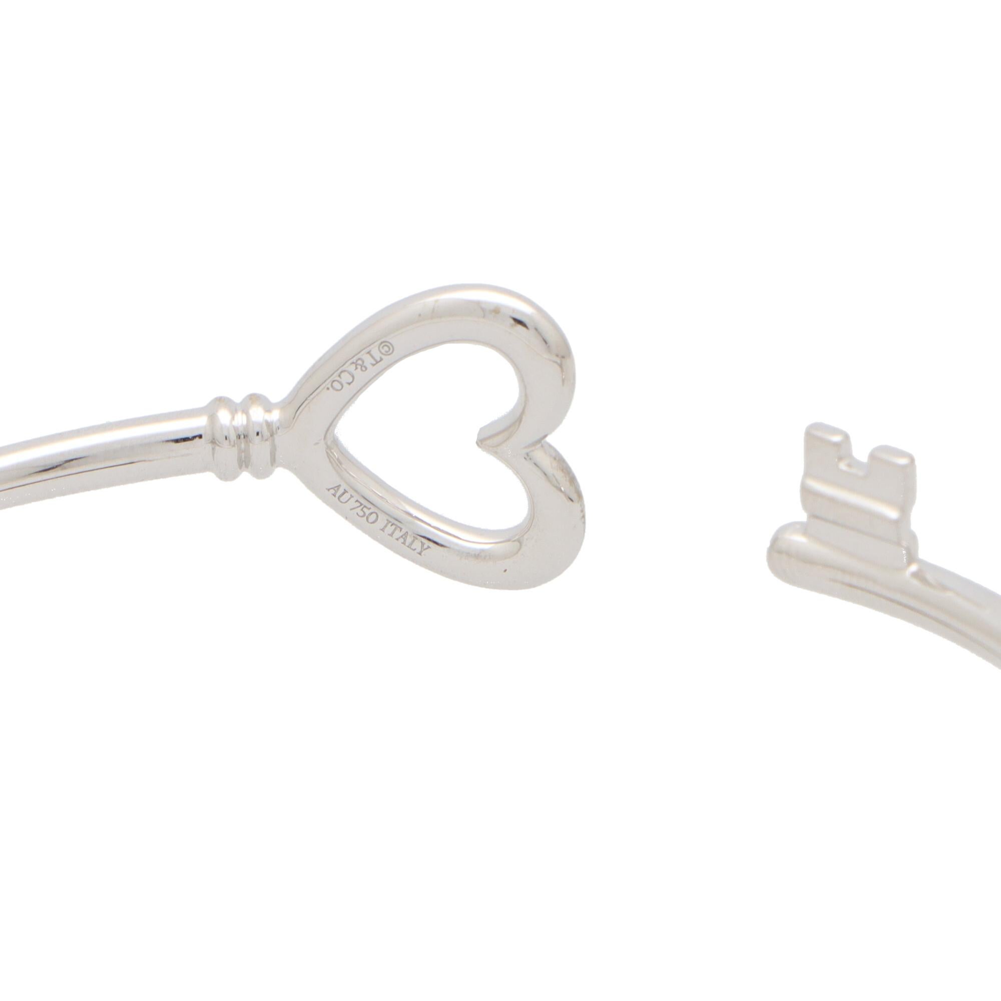 Modern Vintage Tiffany & Co. ‘Tiffany Keys’ Wire Heart Bangle Set in 18k White Gold