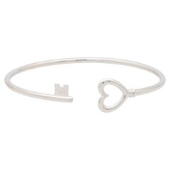 Vintage Tiffany & Co. ‘Tiffany Keys’ Wire Heart Bangle Set in 18k White Gold