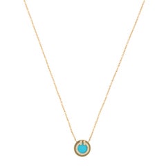 Vintage Tiffany & Co. Tiffany T Circle Turquoise and Diamond Necklace