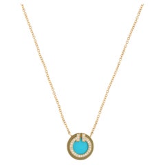 Vintage Tiffany & Co. Tiffany T Circle Turquoise and Diamond Necklace