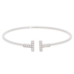 Vintage Tiffany & Co.' Tiffany T' Diamond Bracelet in White Gold
