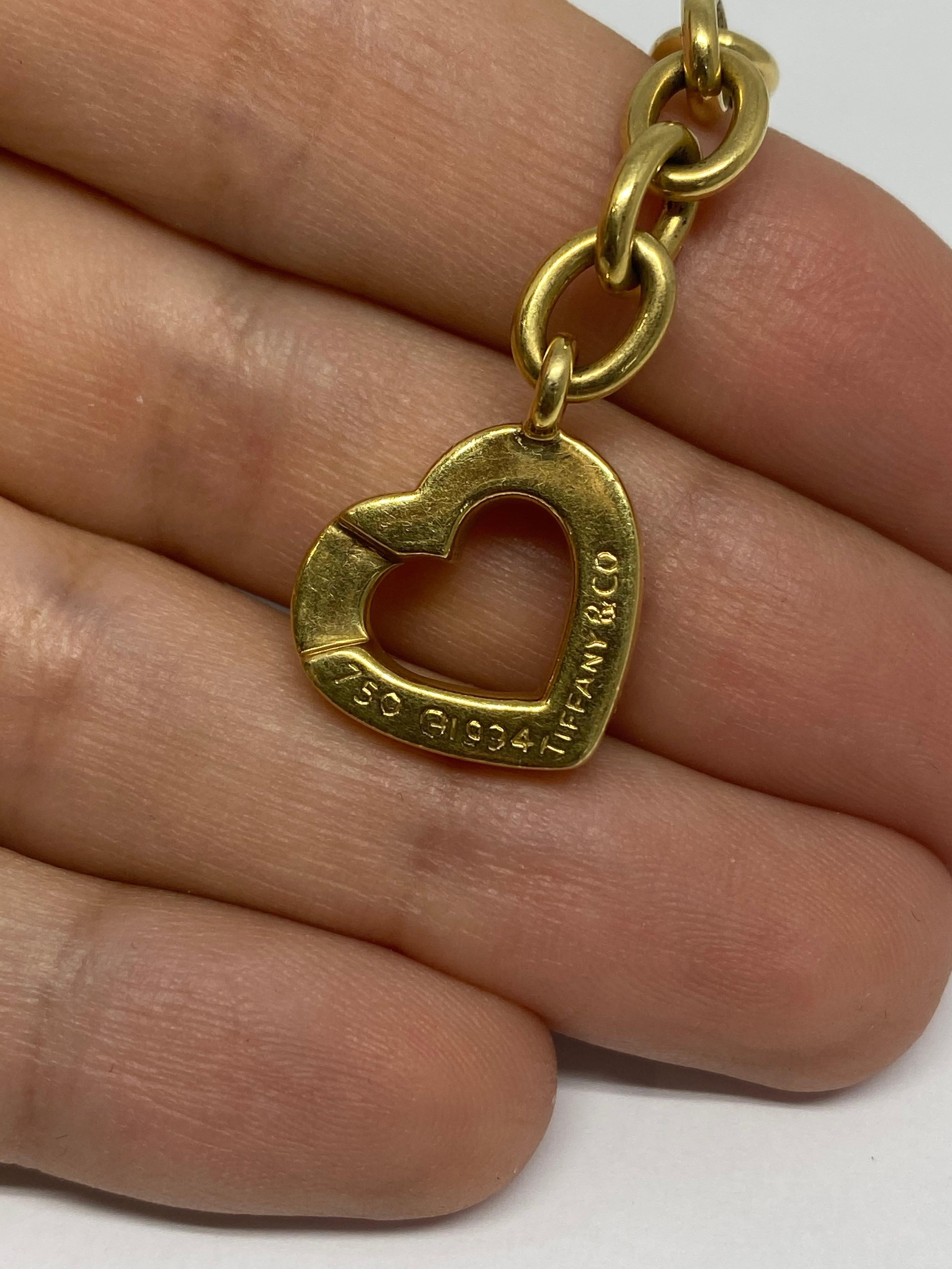 Vintage Tiffany & Co. Toggle Yellow Gold Heart and Error Link Chain Necklace  4