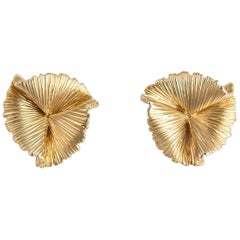 Vintage Tiffany & Co. Triple Fan Motif Earrings