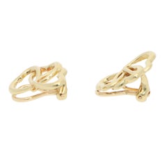 Weinlese Tiffany & Co. Dreifache Herz-Clip-Ohrringe aus Gelbgold