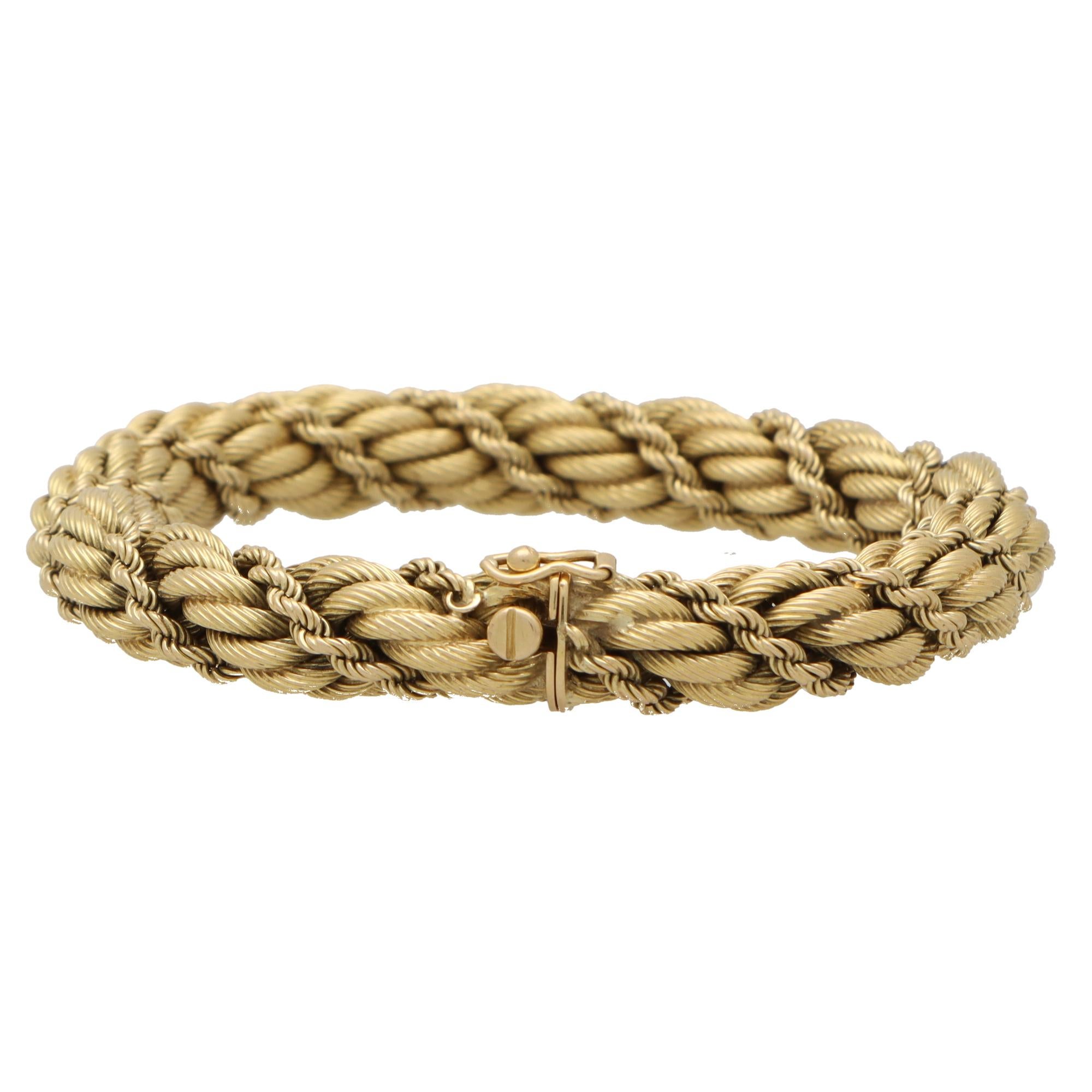 Retro Vintage Tiffany & Co. Twisted Rope Bracelet Set in 18k Yellow Gold