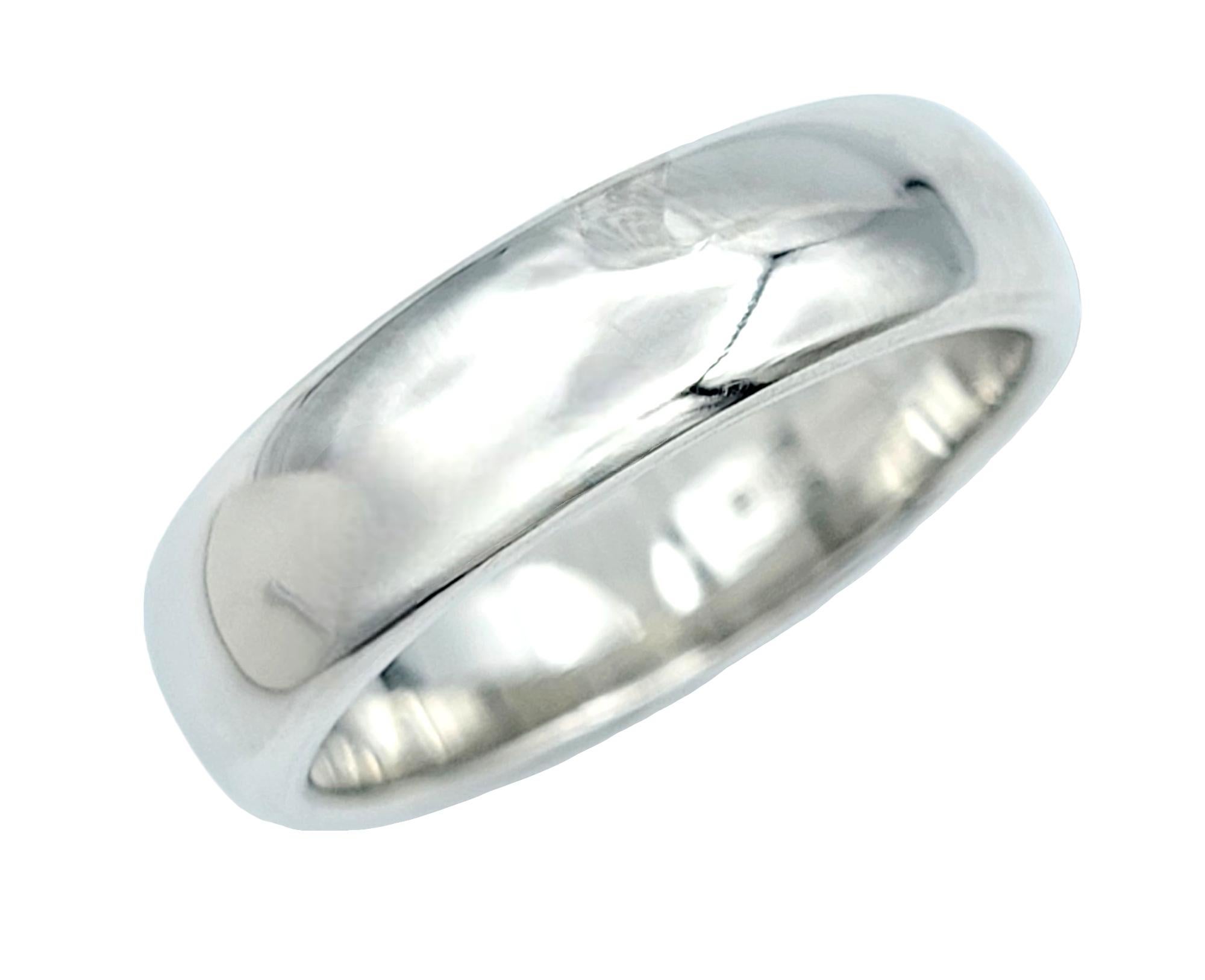 Contemporary Vintage Tiffany & Co. Unisex 6 mm Platinum Band Wedding Ring Circa 1999 For Sale